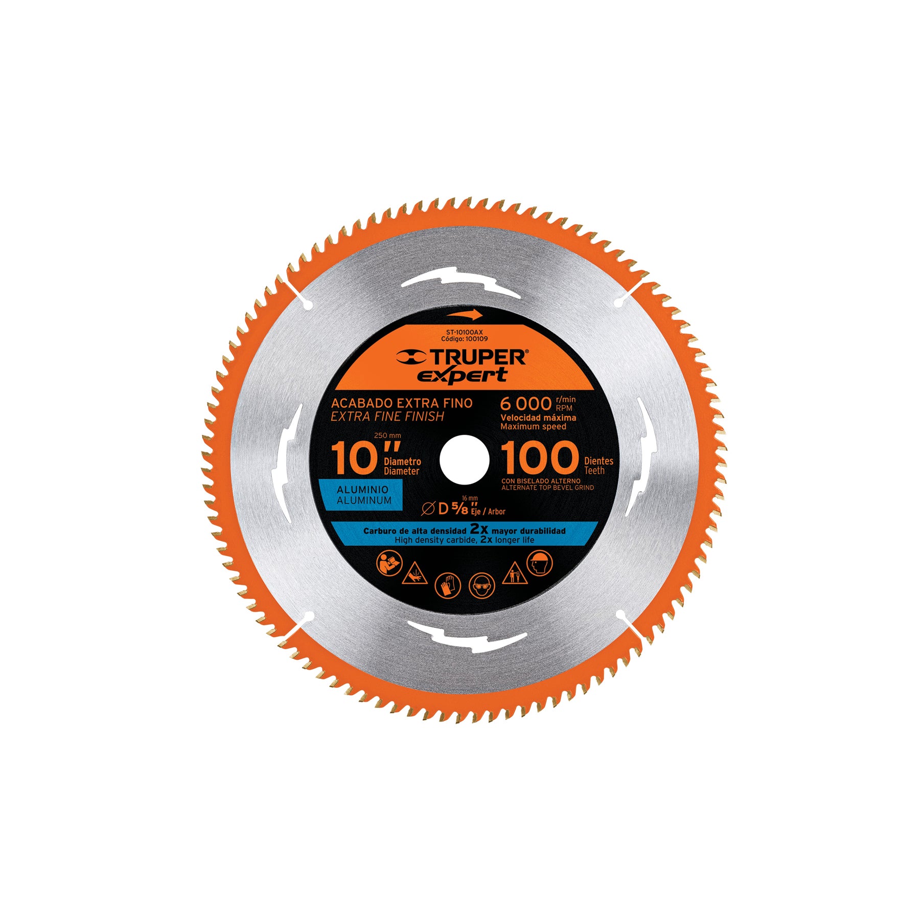 Disco sierra 10" para aluminio, 100 dientes centro 5/8", Expert
