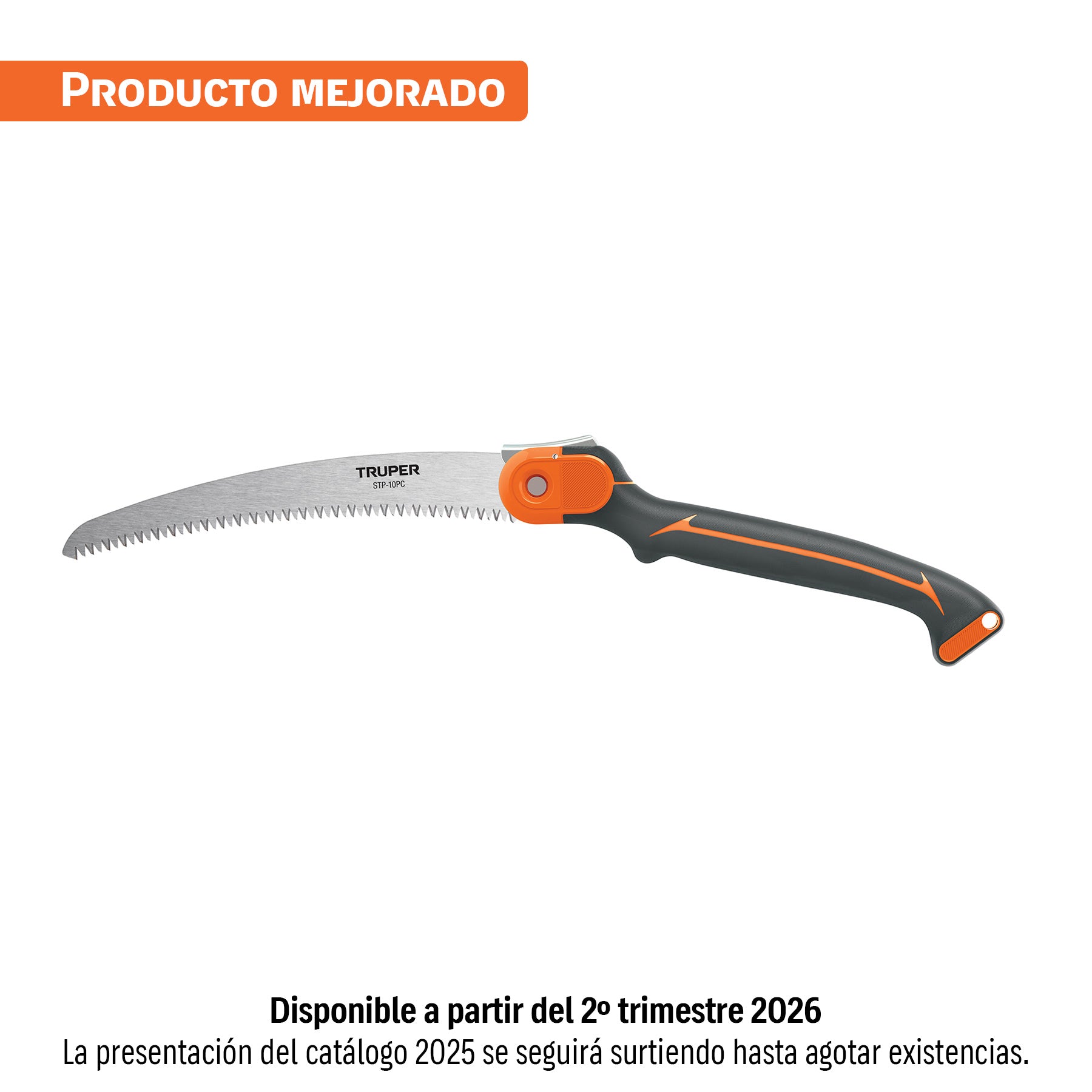 Serrucho plegable 10" hoja curva 5 DPP mango plástico, Truper