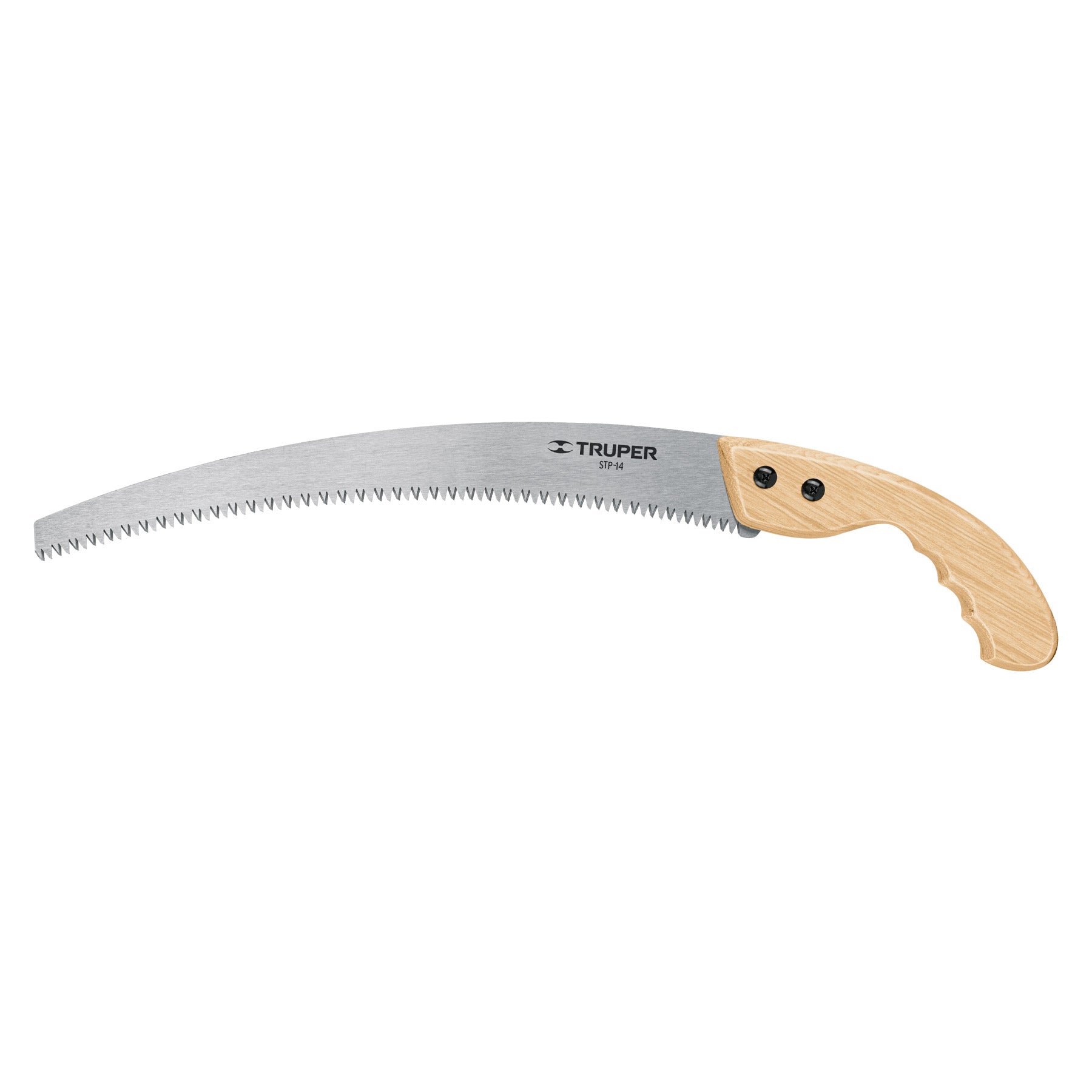 Serrucho de poda 14",hoja curva,6 DPP, mango madera, Truper