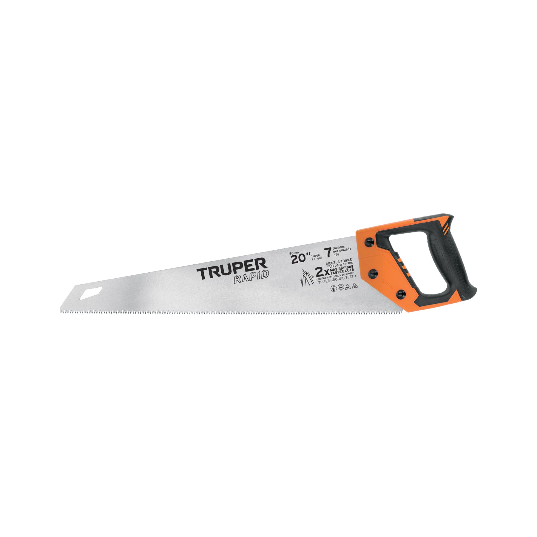 Serrucho Rapid 20", 7 DPP, mango Comfort grip, Truper