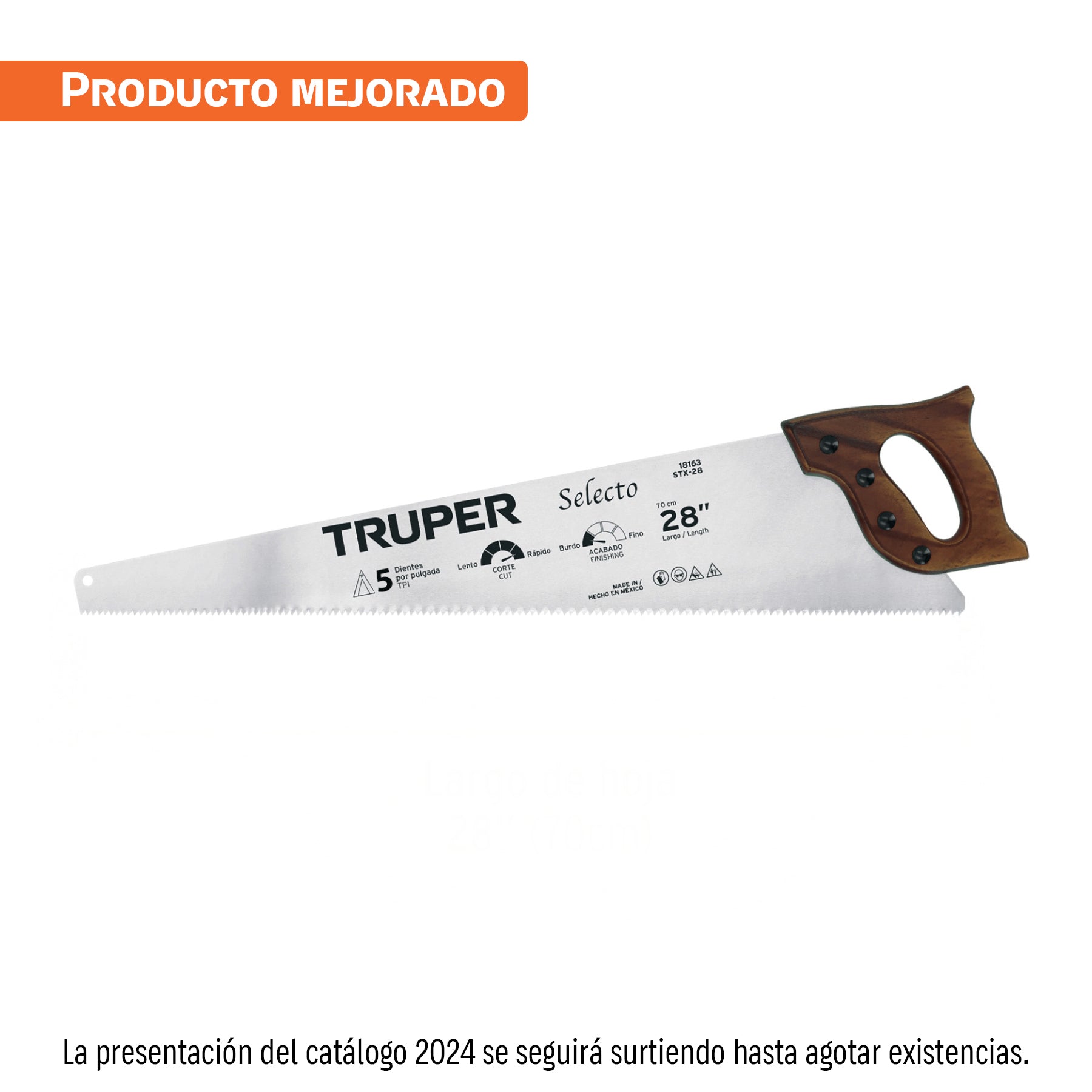 Serrucho 28", Selecto, 6 DPP, Truper