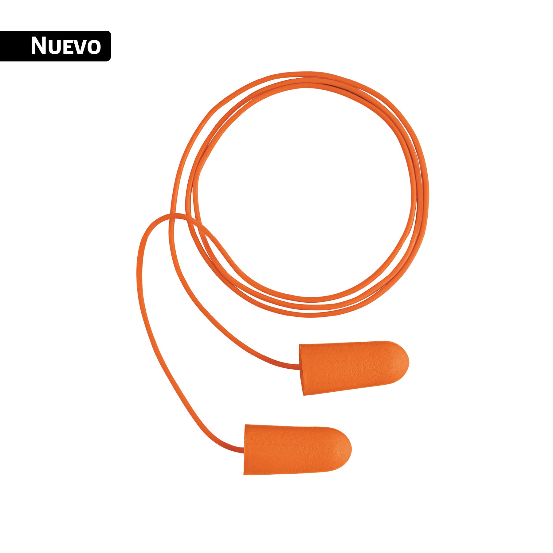 Tapón auditivo desechable de espuma con cordón, 100 pz