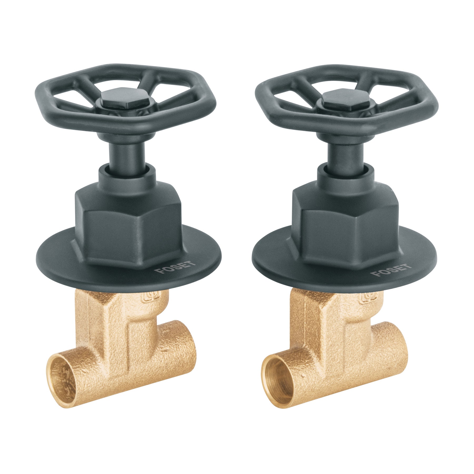 Juego llaves empotrar soldables, volante negro, TÚBIG, Foset, TBE-661M, 46788
