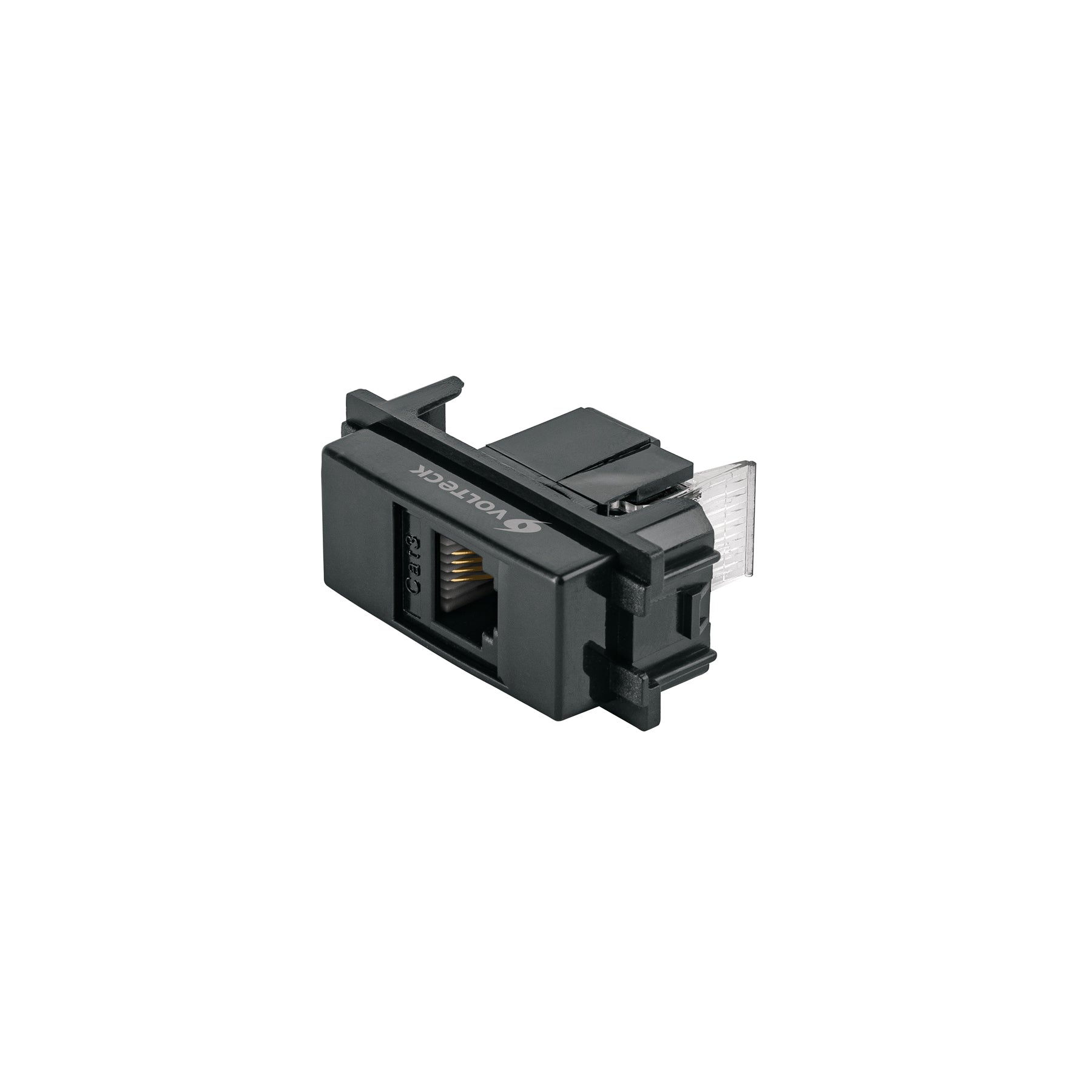 Toma de teléfono, línea Italiana, color negro, Volteck, TE-IN, 47611