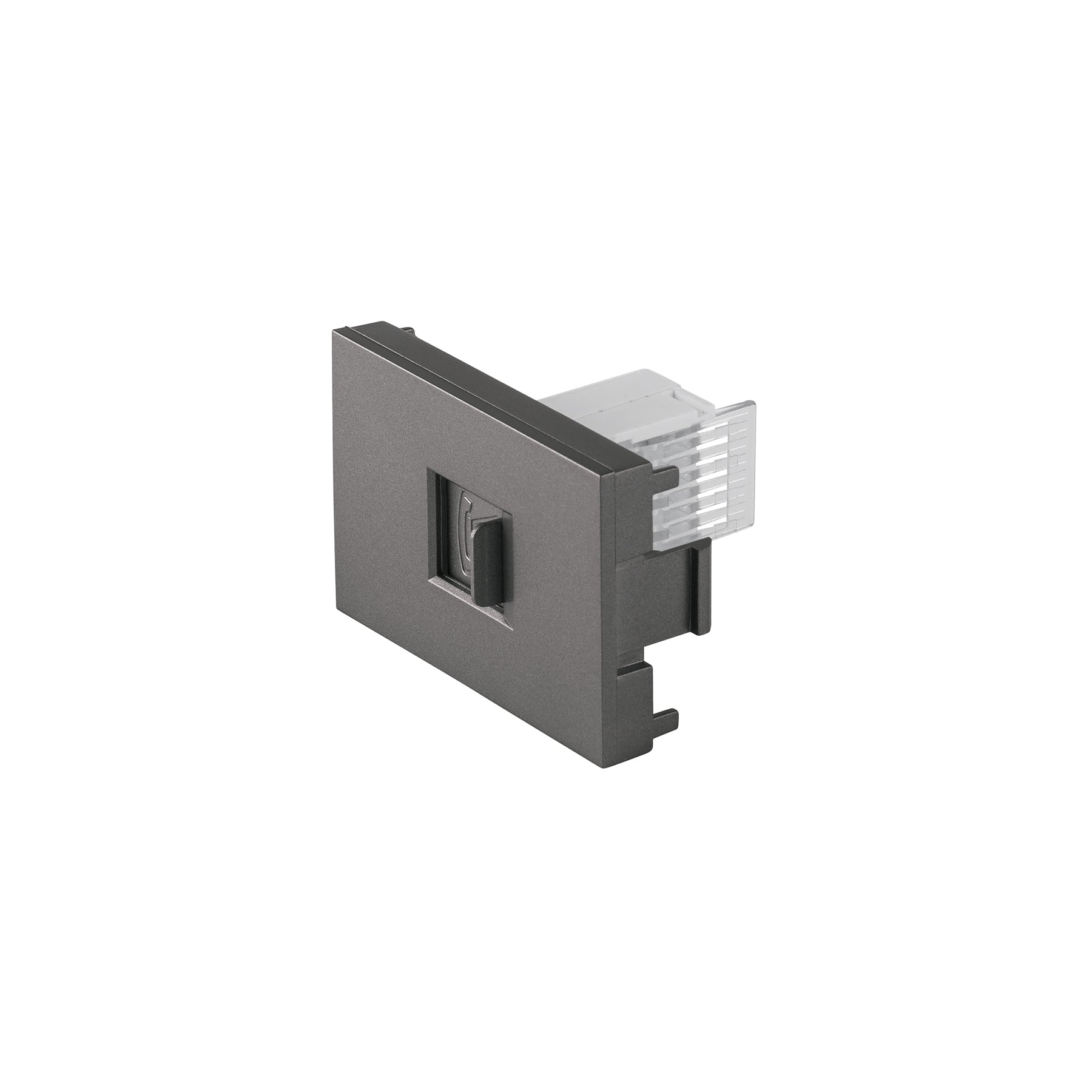 Toma de teléfono acero inoxidable de 1.5 módulos, línea Lisboa, Volteck, TE15-LA, 47831