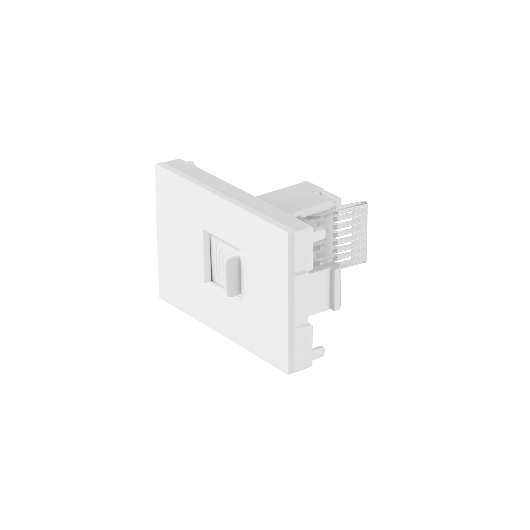 Toma de teléfono blanco de 1.5 módulos, línea Lisboa, Volteck, TE15-LB, 47951