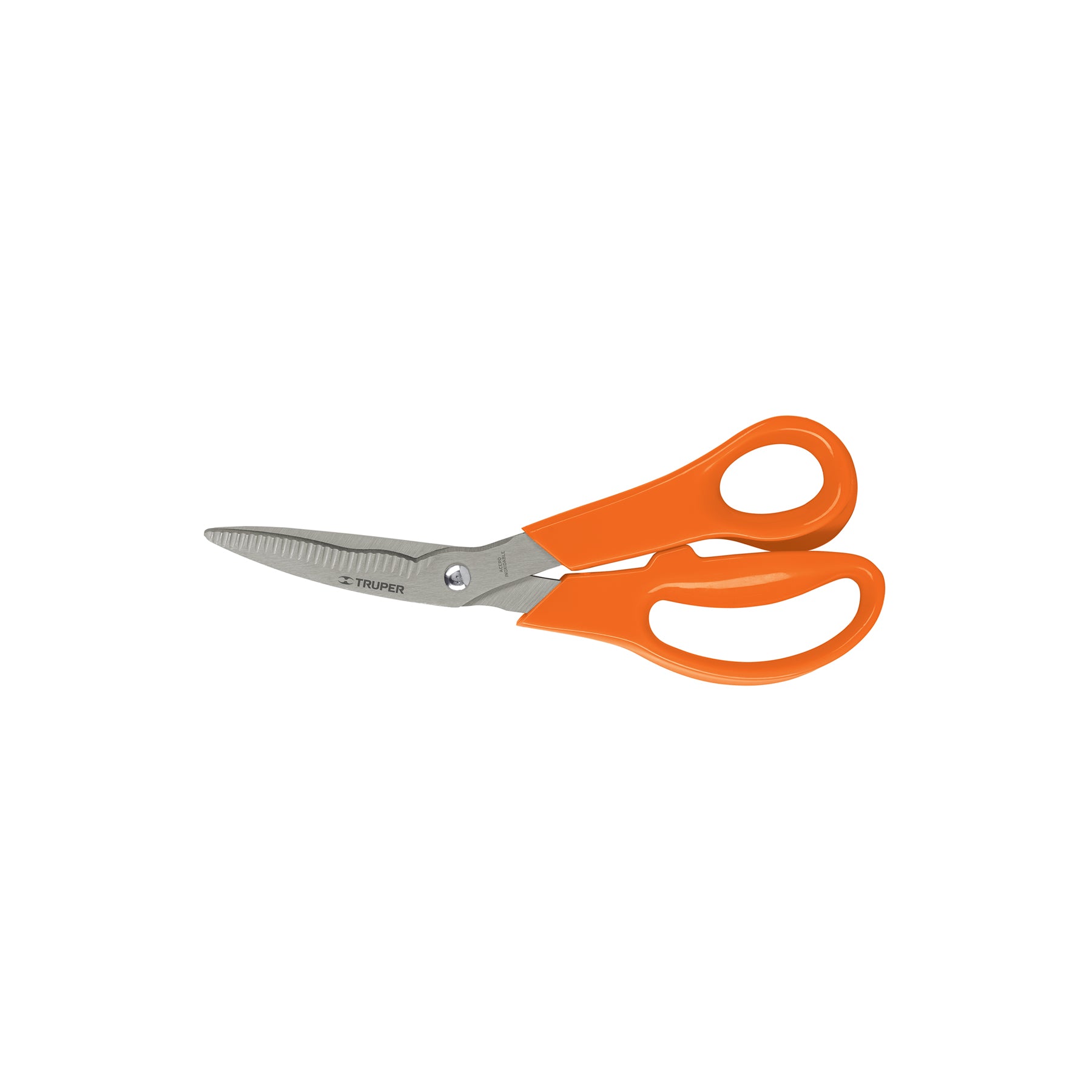 Tijera 8" multiusos de acero inoxidable con cuchillas dentadas