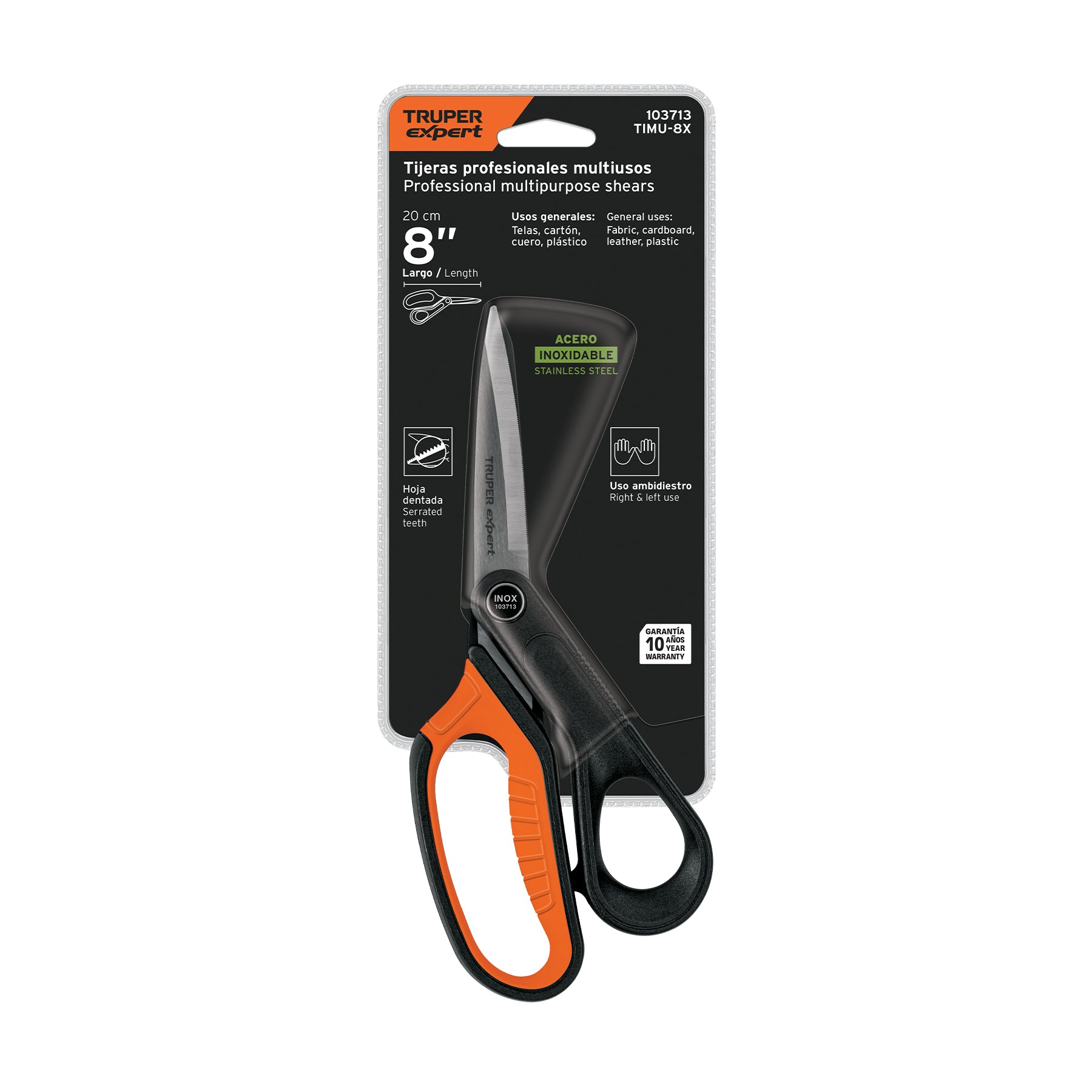 Tijera 8-1/2" multiusos de acero inoxidable Expert