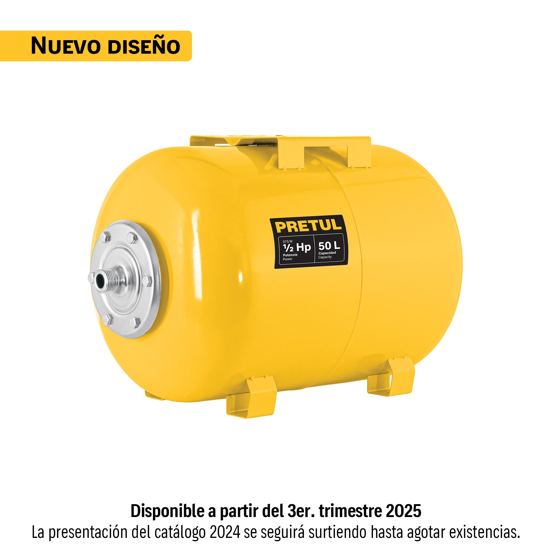 Tanque hidroneumático horizontal, 50 litros, Pretul