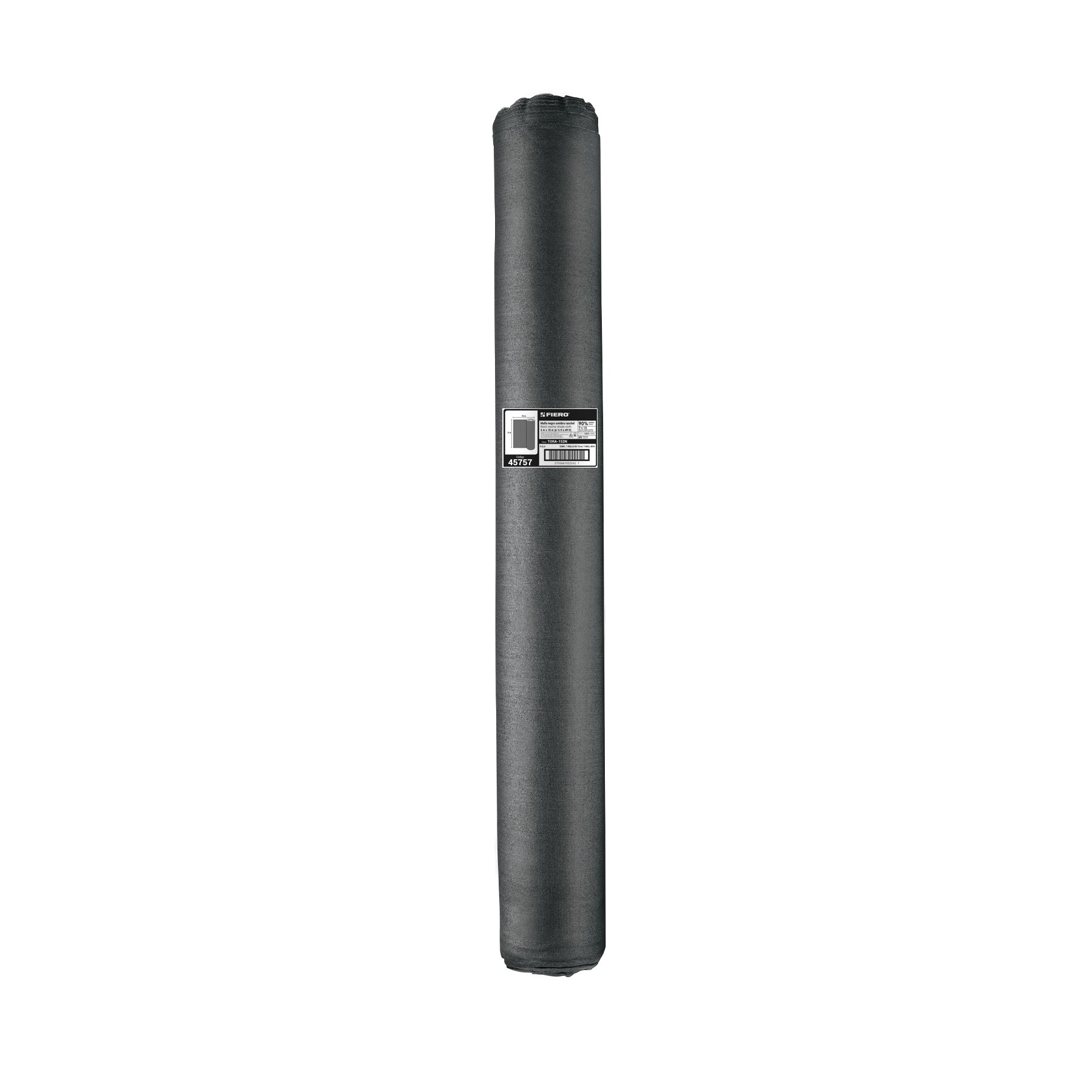 Rollo de malla sombra raschel 90% de 15m x 2m, negro, Fiero