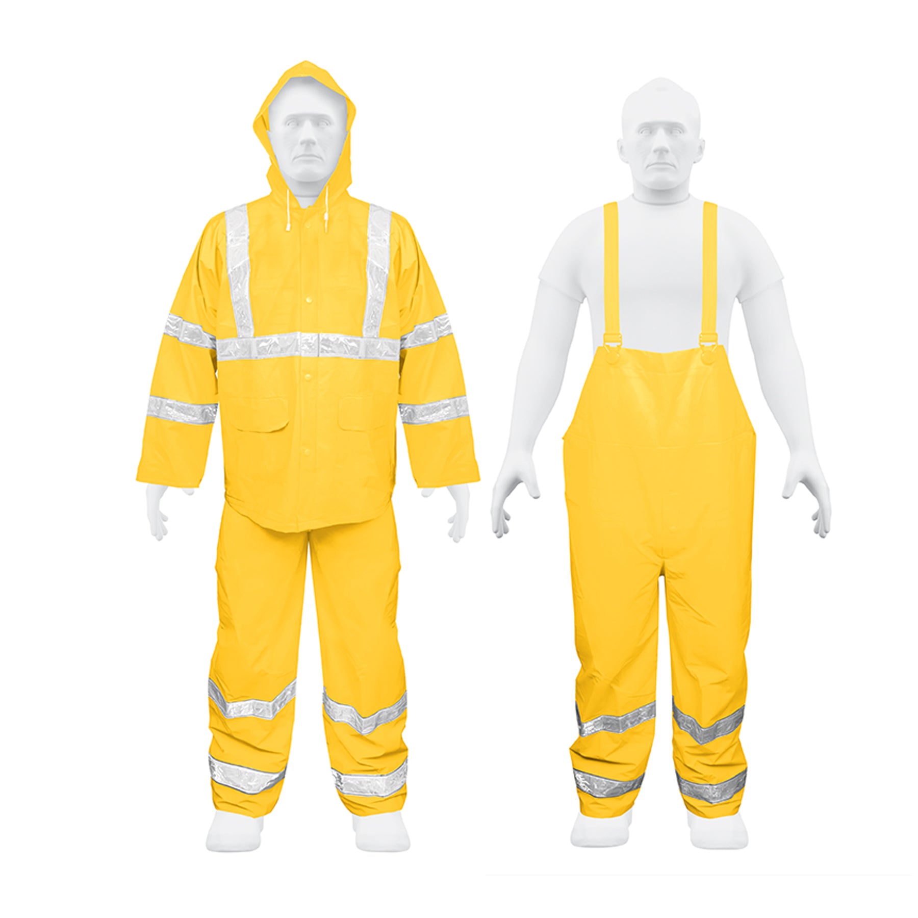 Conjunto impermeable doble capa amarillo con reflejante, CH