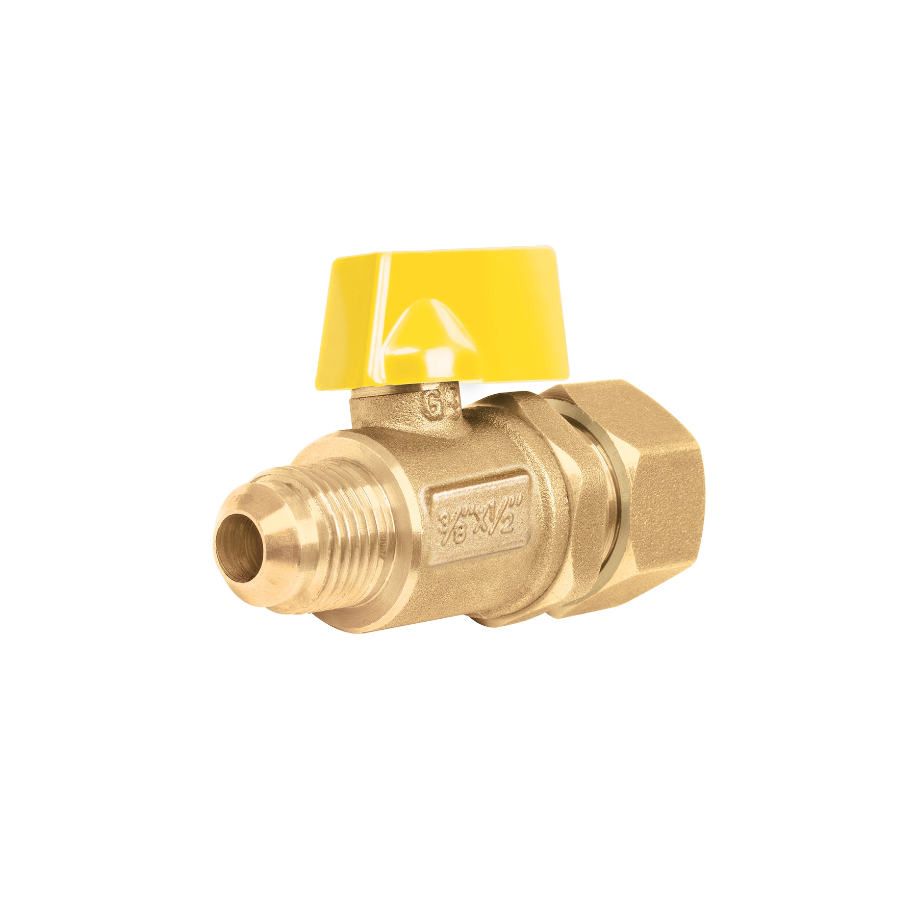 Válvula de control latón para gas 3/8"x1/2" tipo barrilito, Foset, VG-554-B, 49116