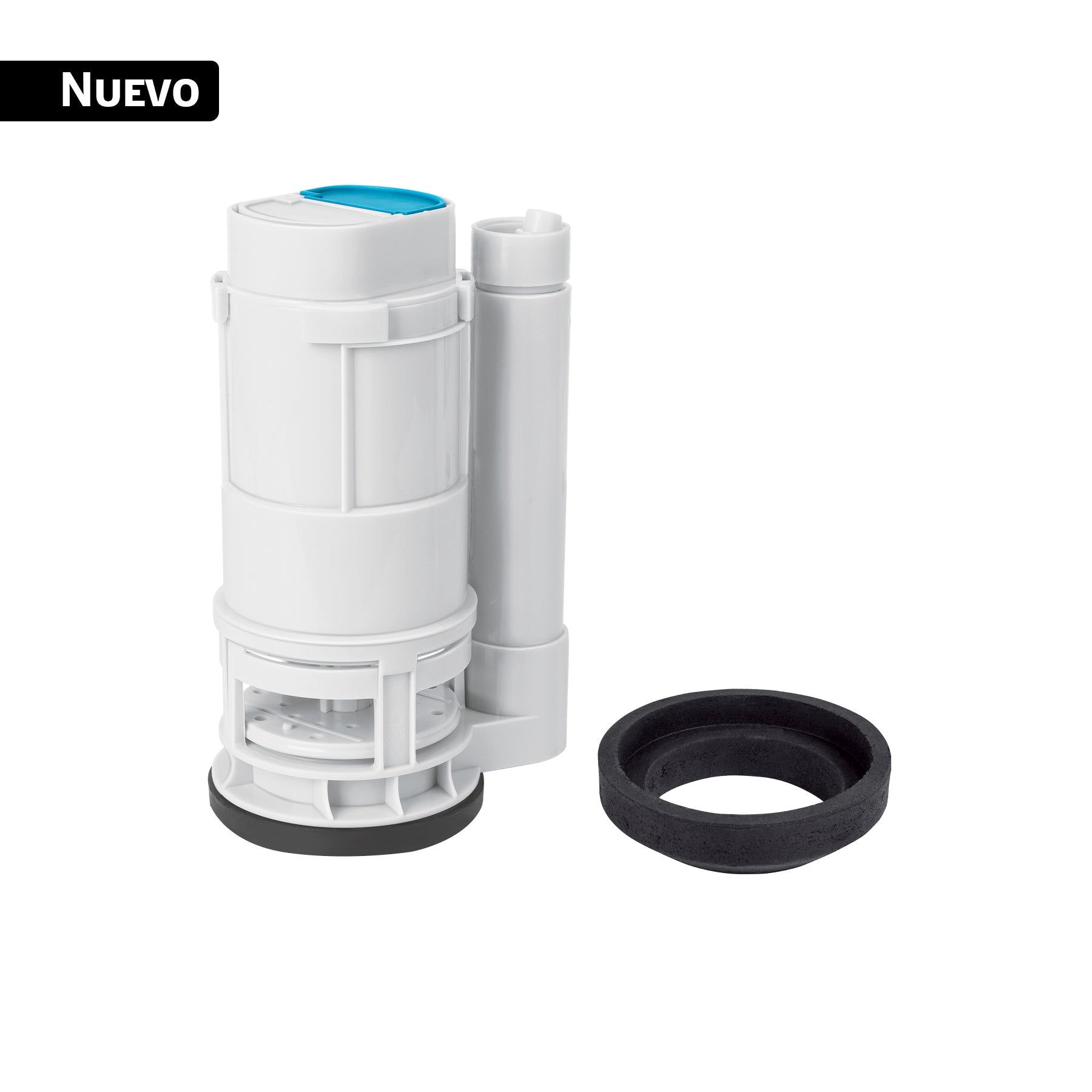 Válvula de descarga dual para WC de 2 piezas, 3" con empaque