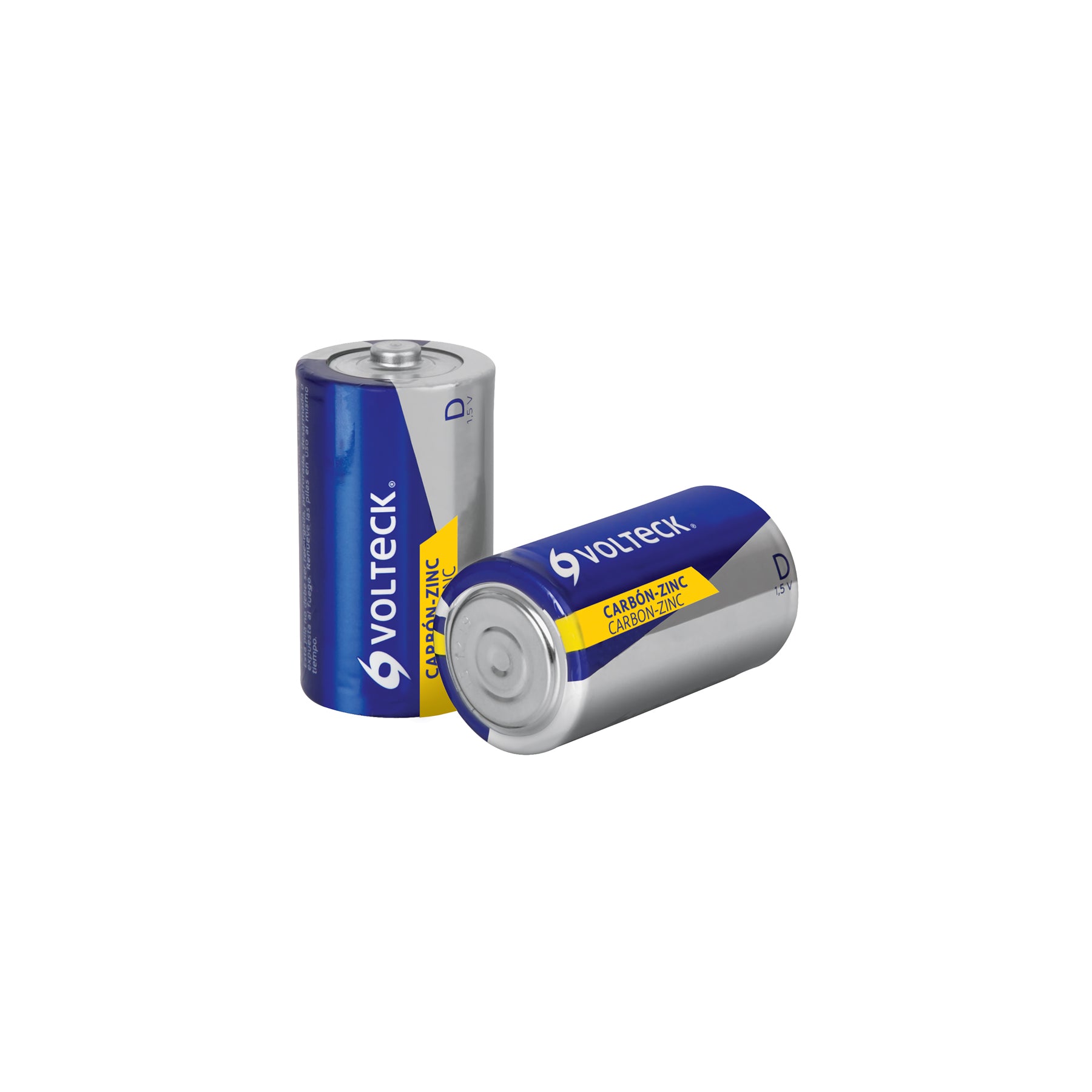 Blíster con 2 pilas zinc-carbón D, Volteck, ZI-D, 46311