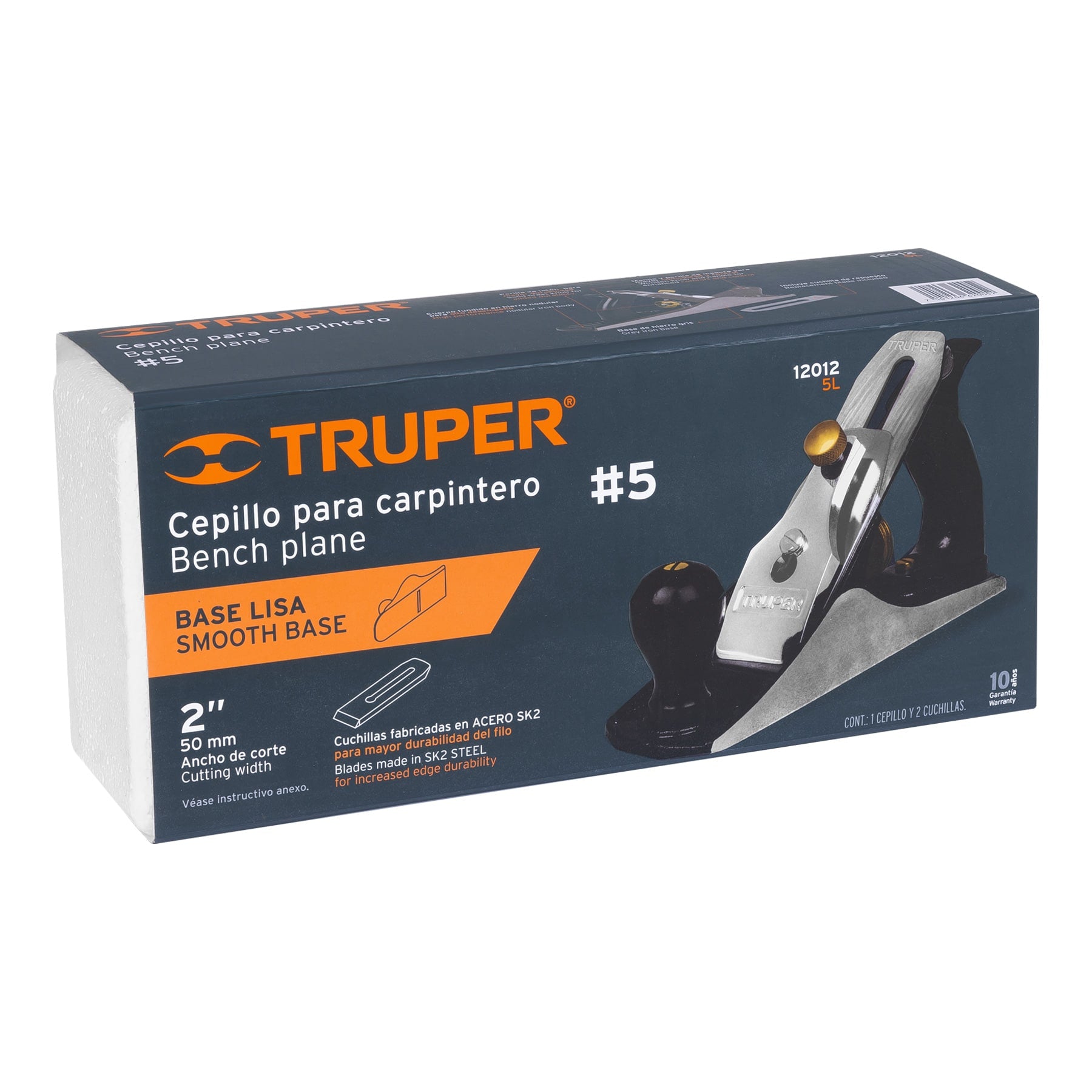 Cepillo para carpintero #5 base lisa, Truper
