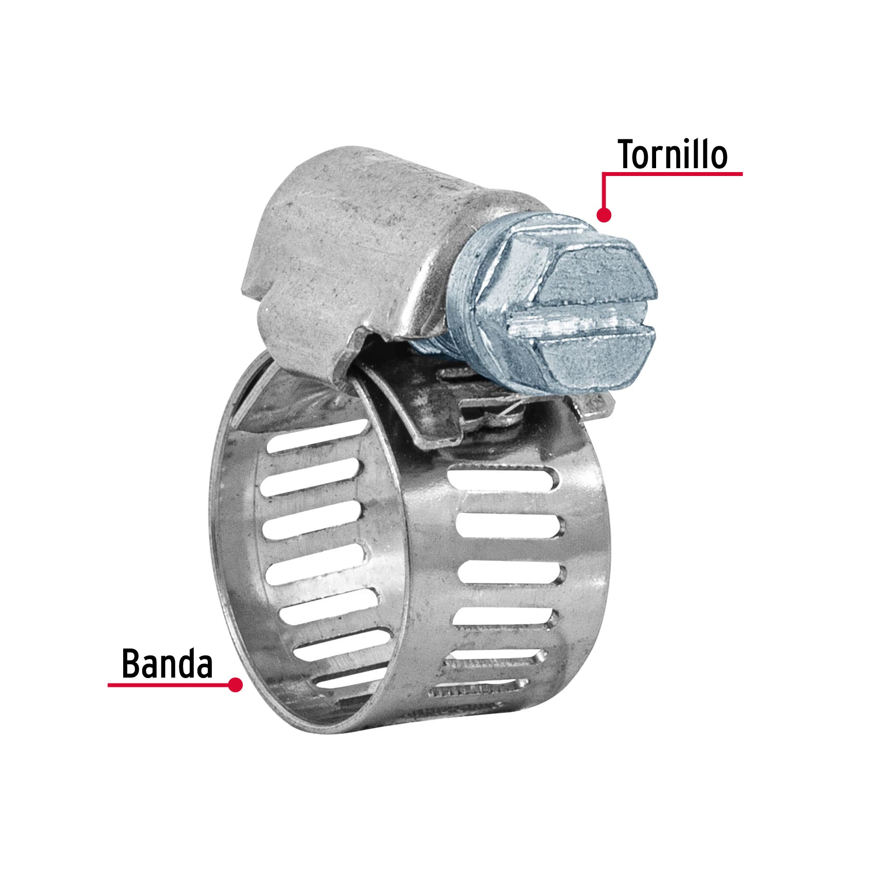 Bolsa con 10 abrazaderas sin fin reforzadas # 4, 3/8 - 5/8"