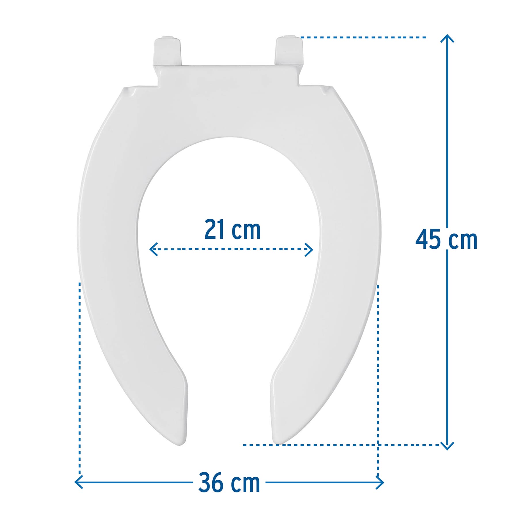 Asiento alargado sin tapa para taza fluxómetro, blanco,Foset