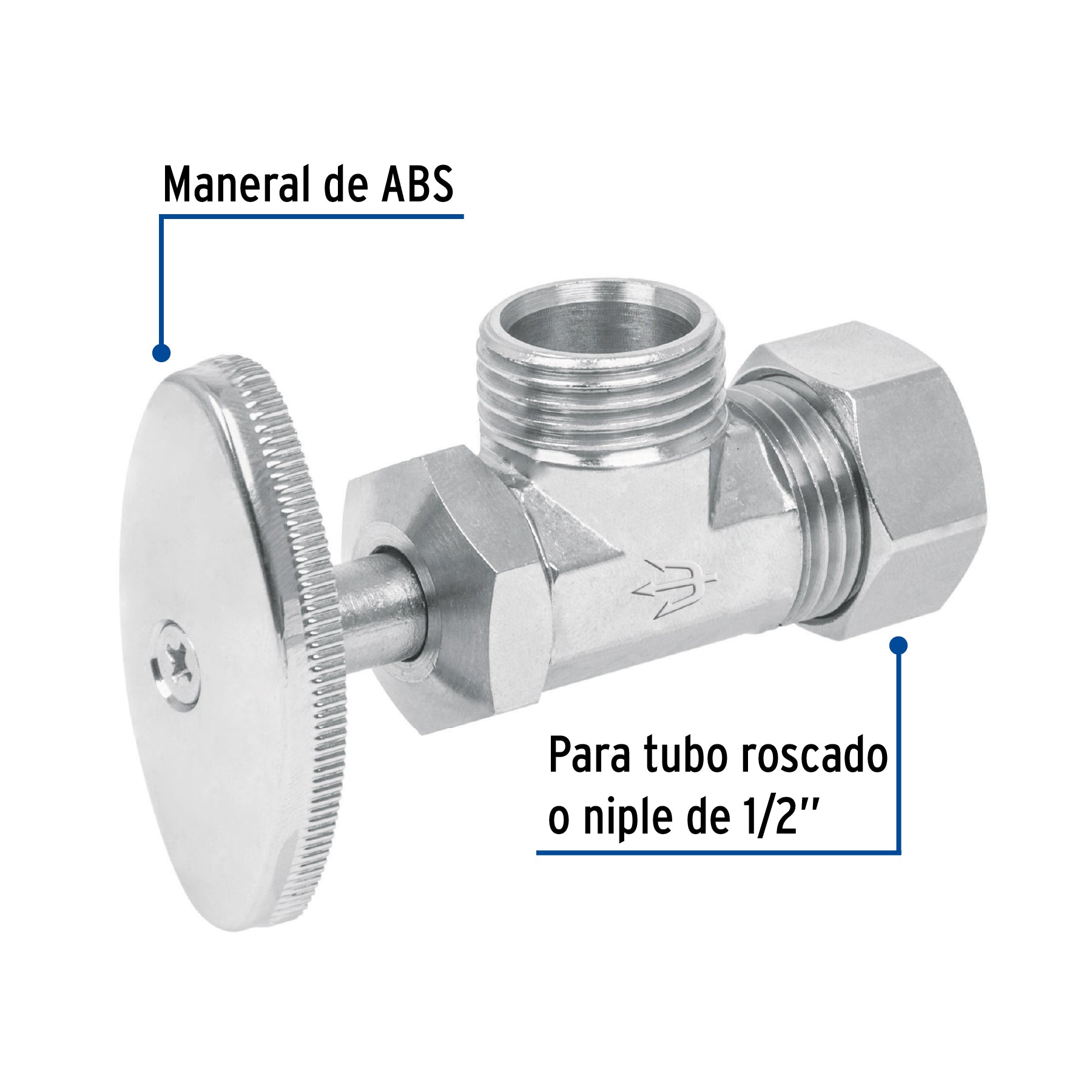 Llave angular de 1/2", de compresión, blíster, Foset