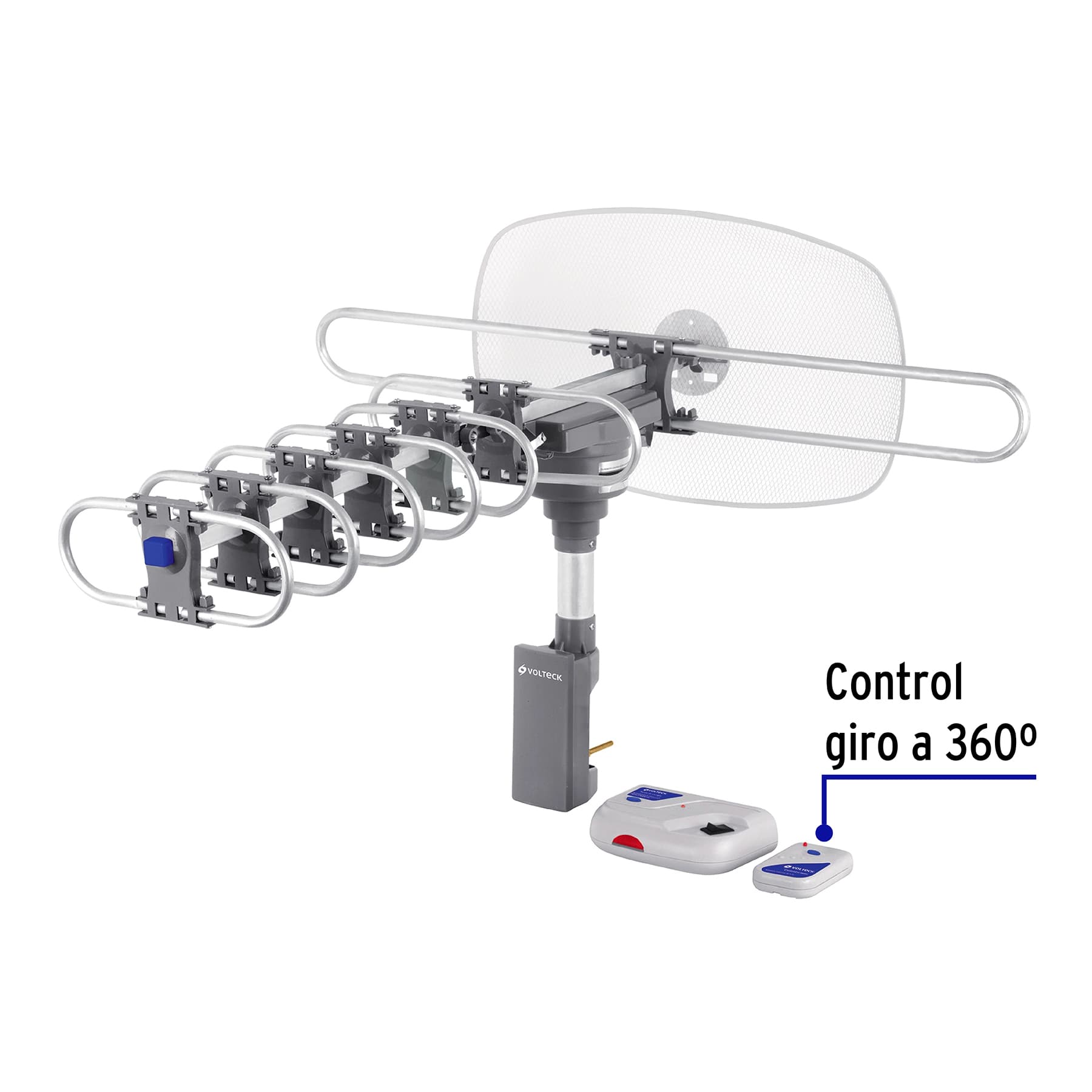 Antena aérea para TV HD, giratoria 360∞ con control y cable