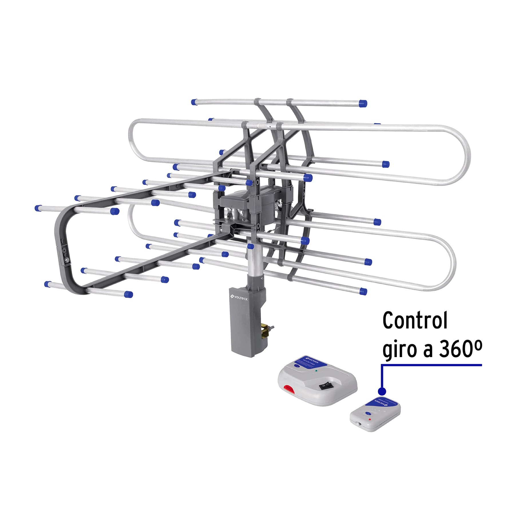 Antena aérea para TV HD, giratoria 360∞ con control, Volteck