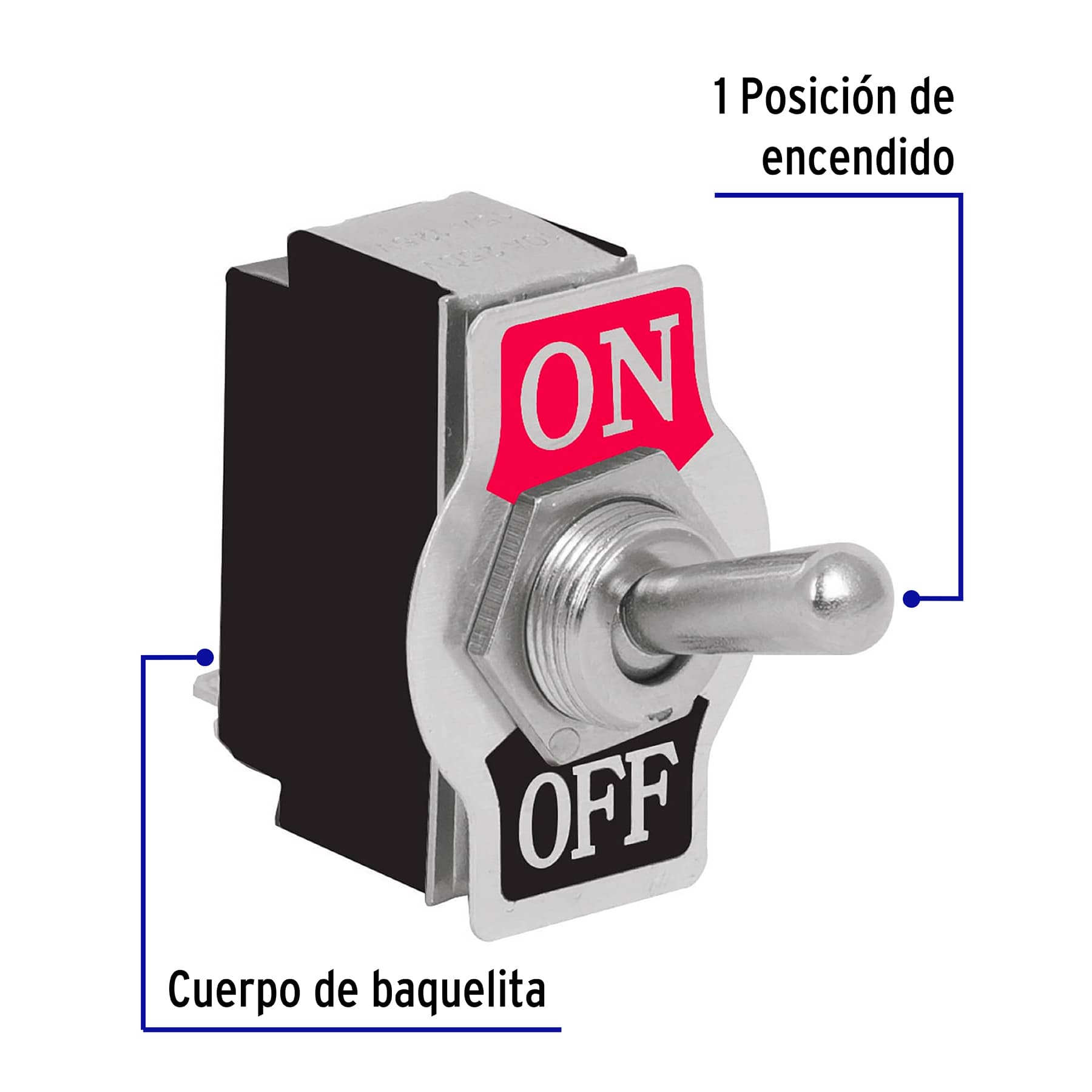 Interruptor de palanca, 2 tornillos, Volteck