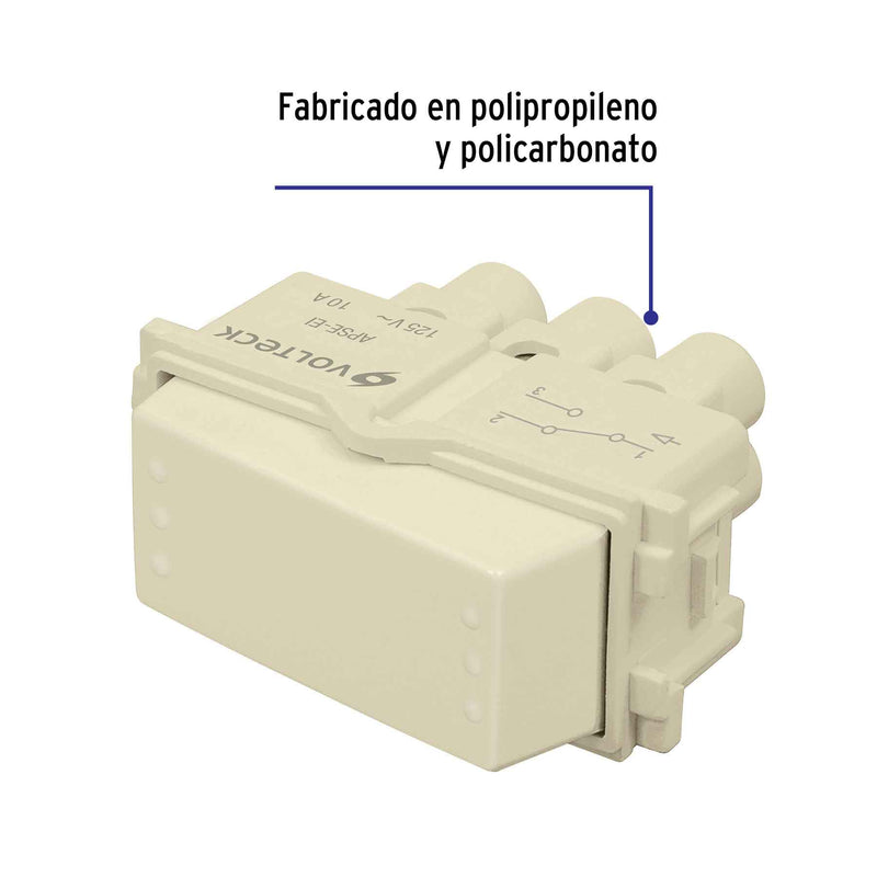 Interruptor de 3 vías,  línea Italiana,  color marfil,  Volteck