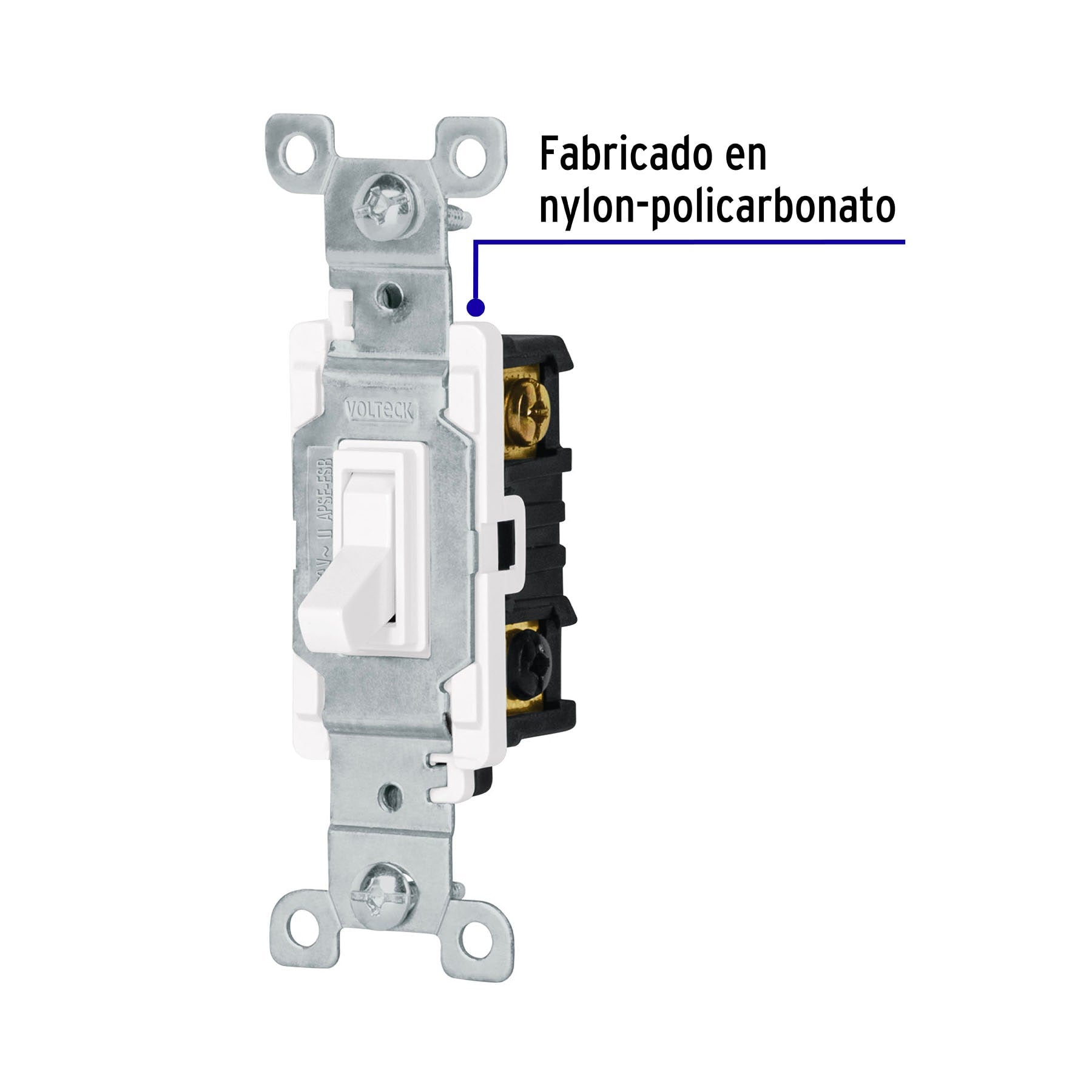 Interruptor vertical de palanca, 3 vías, Standard, blanco