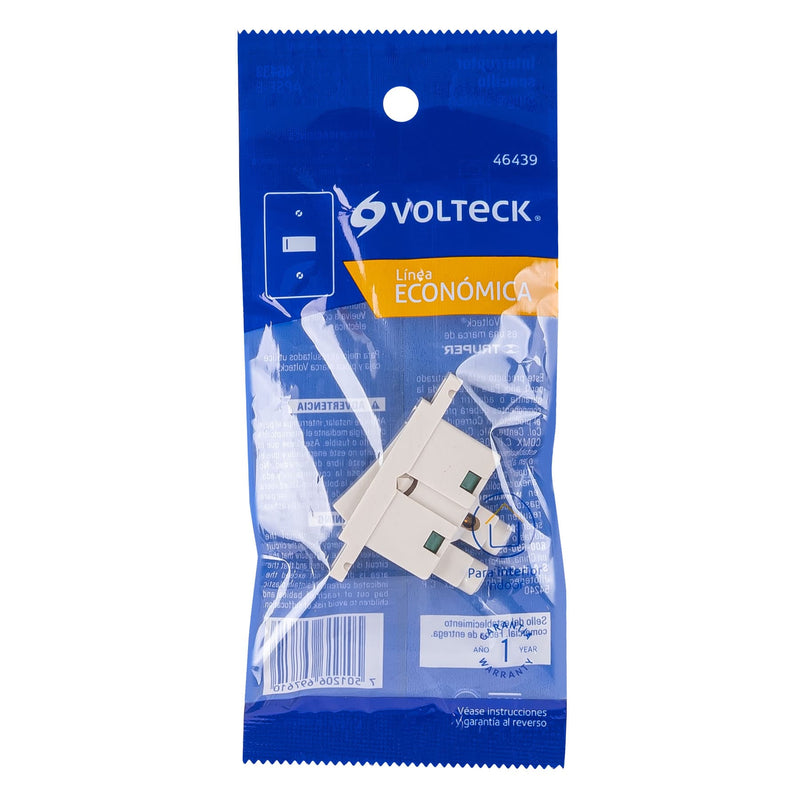 Interruptor sencillo,  línea Económica,  Volteck