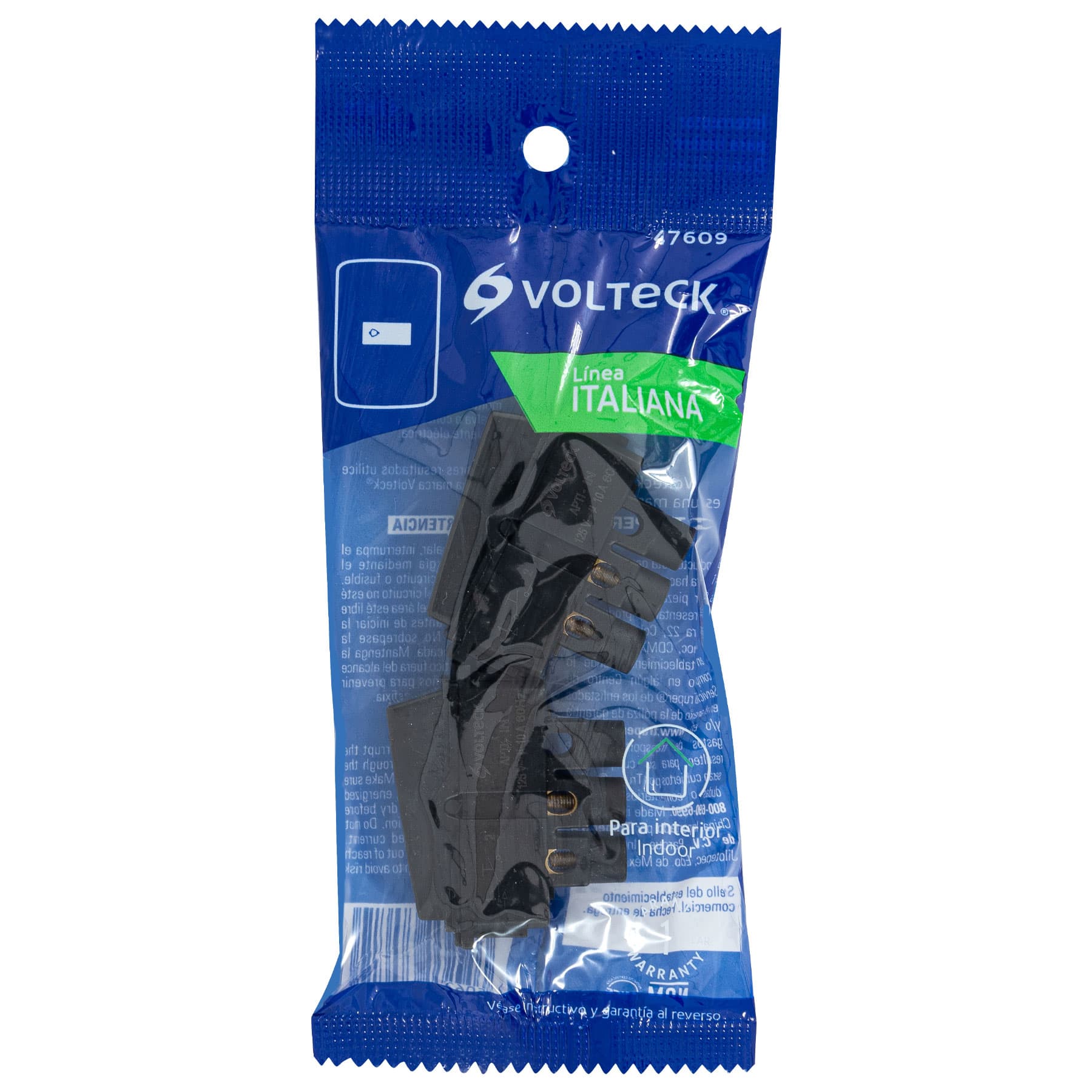 Interruptor para timbre, línea Italiana, color negro