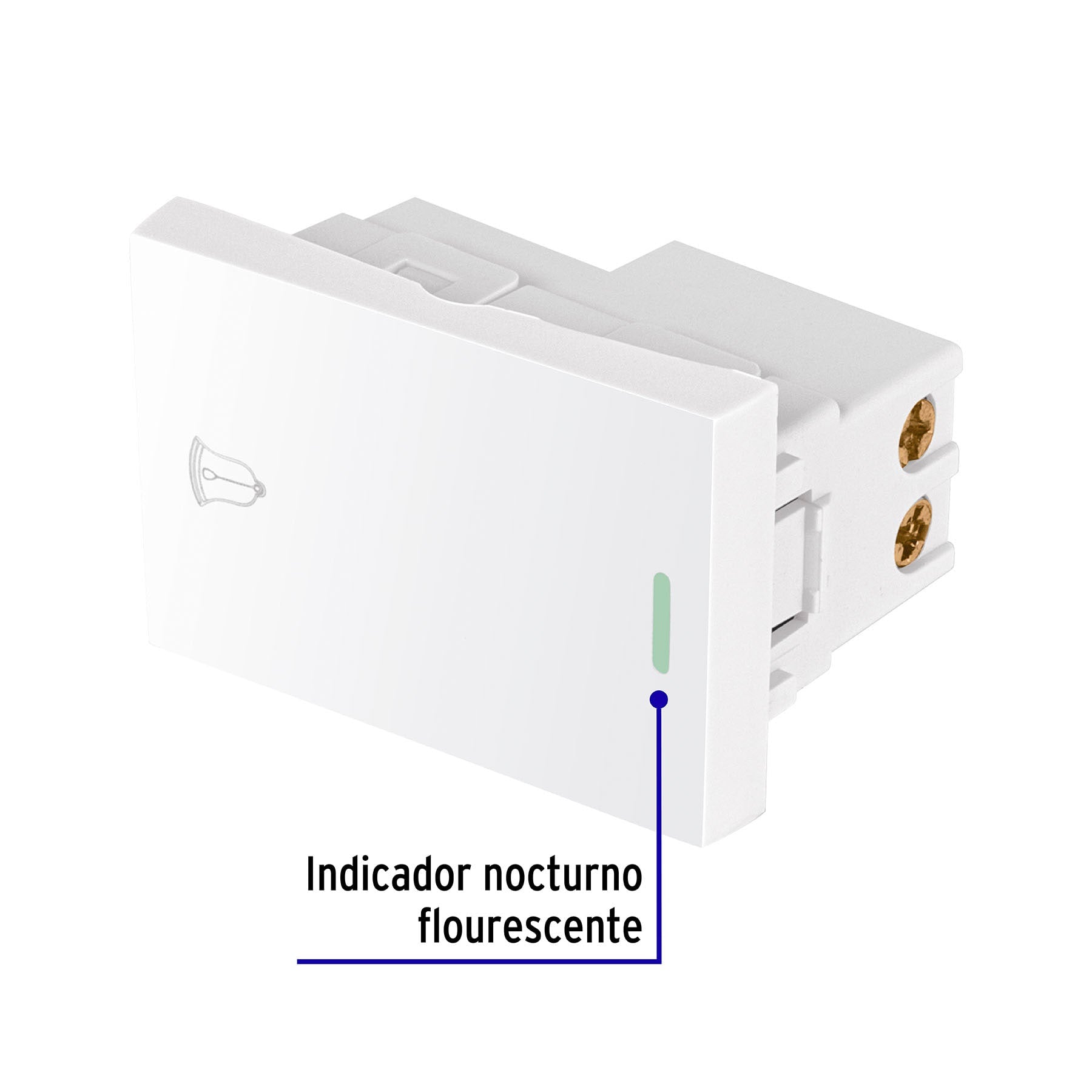 Interruptor para timbre blanco de 1.5 módeloulos, línea Lisboa