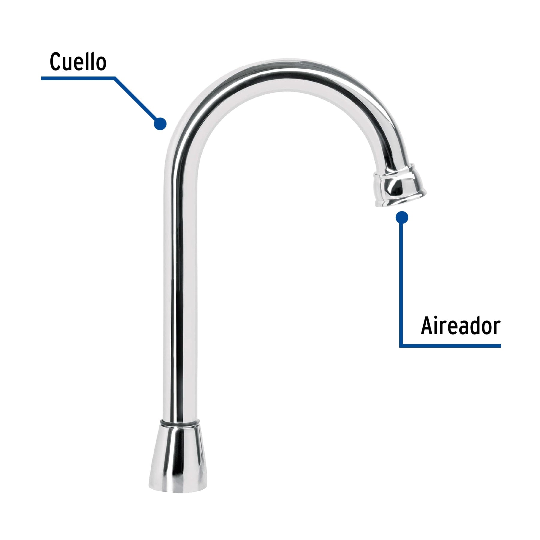 Cuello tipo bar para mezcladora de lavabo, cromo, Aqua