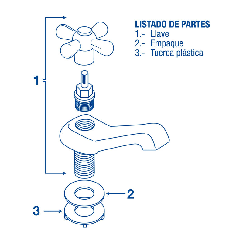 Juego de 2 llaves individuales para lavabo,  cruceta,  Aqua