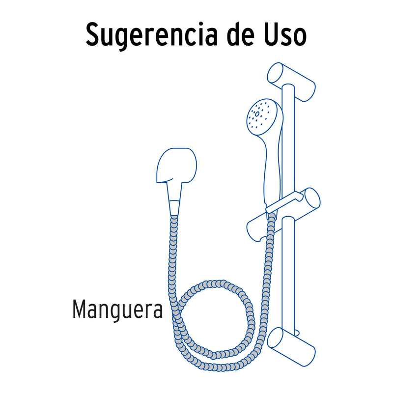 Manguera lisa para regadera,  manual,  satinada,  Foset Element