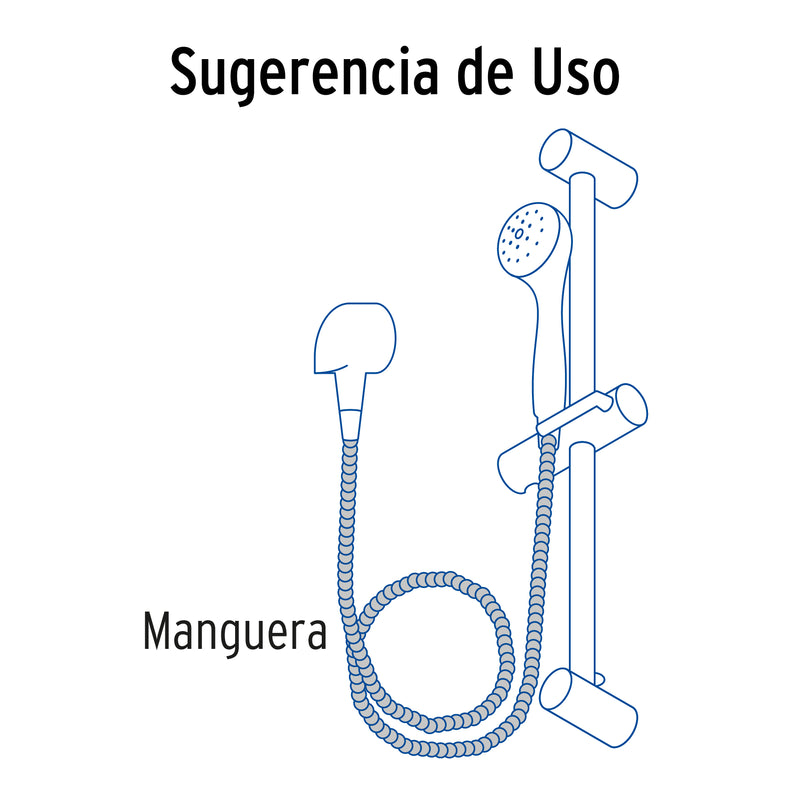 Manguera lisa para regadera,  manual,  cromada,  Foset Riviera