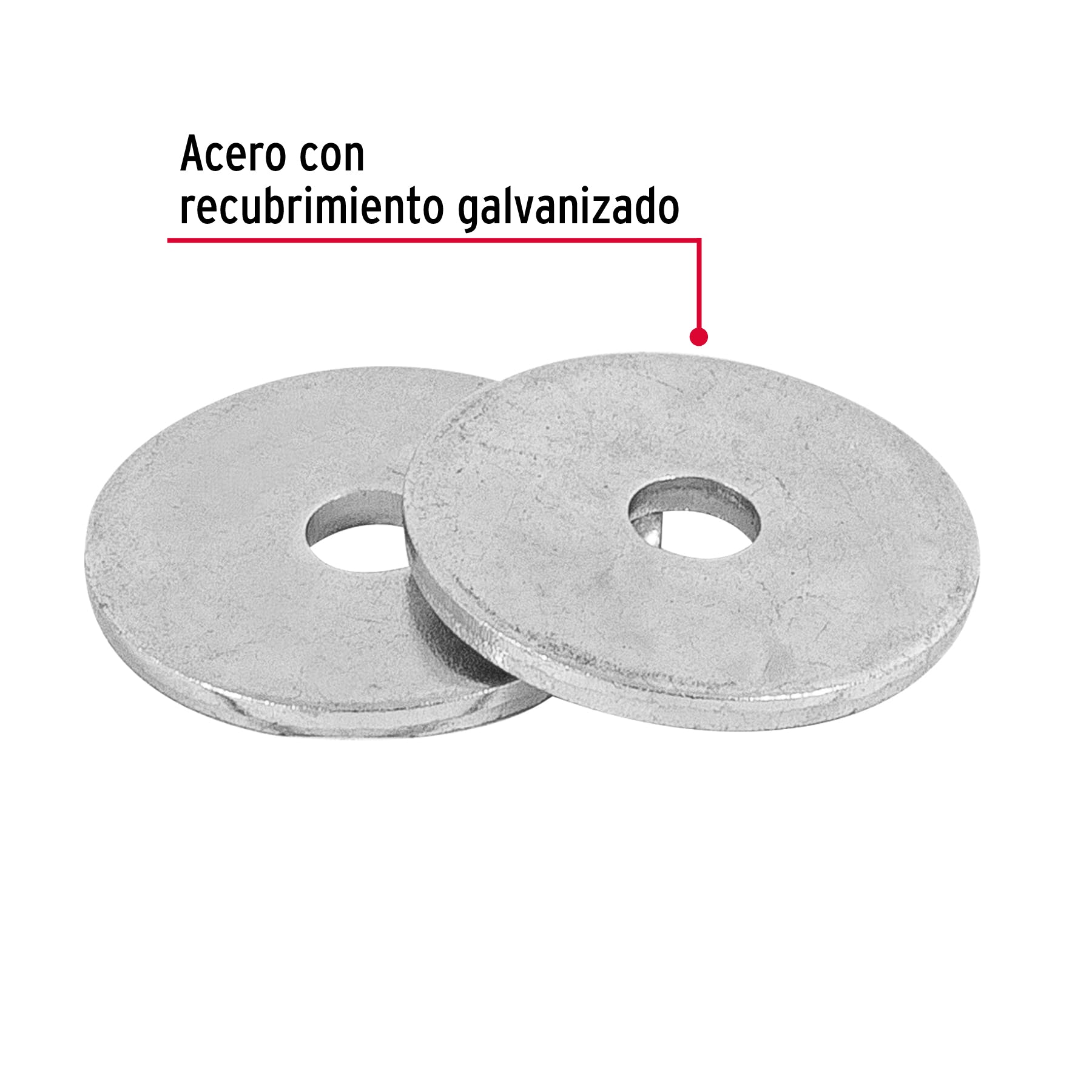 Bolsa de 1 kilo arandelas planas galvanizadas 1/8", Fiero