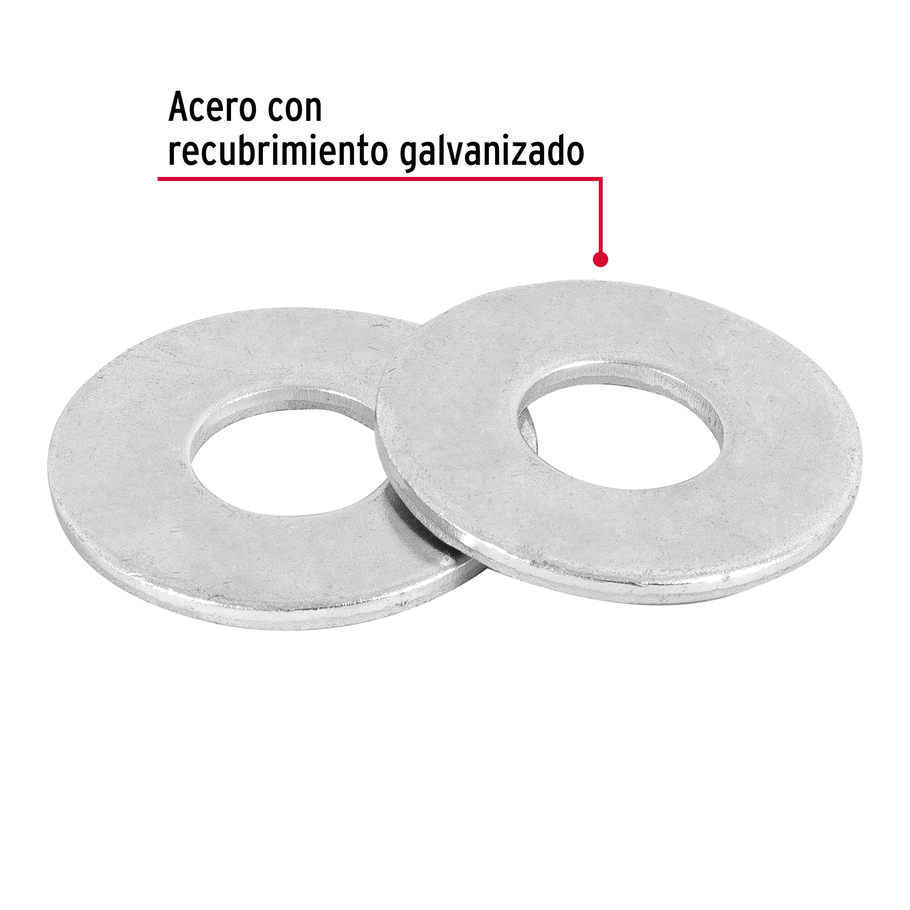 Bolsa de 1 kilo arandelas planas galvanizadas 7/16", Fiero