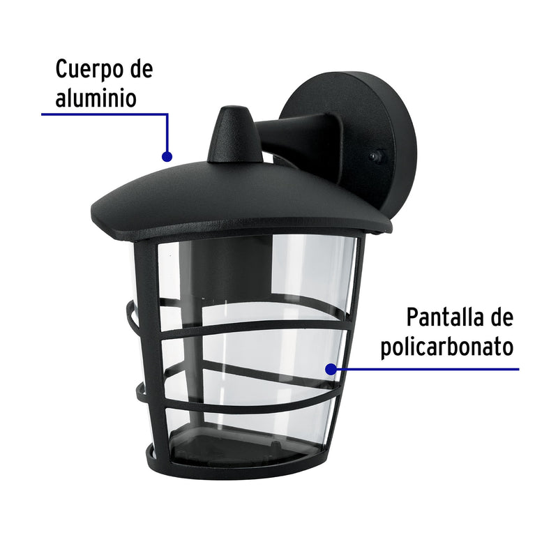 Arbotante tipo farol moderno suspendido,  Lámpara no incluida