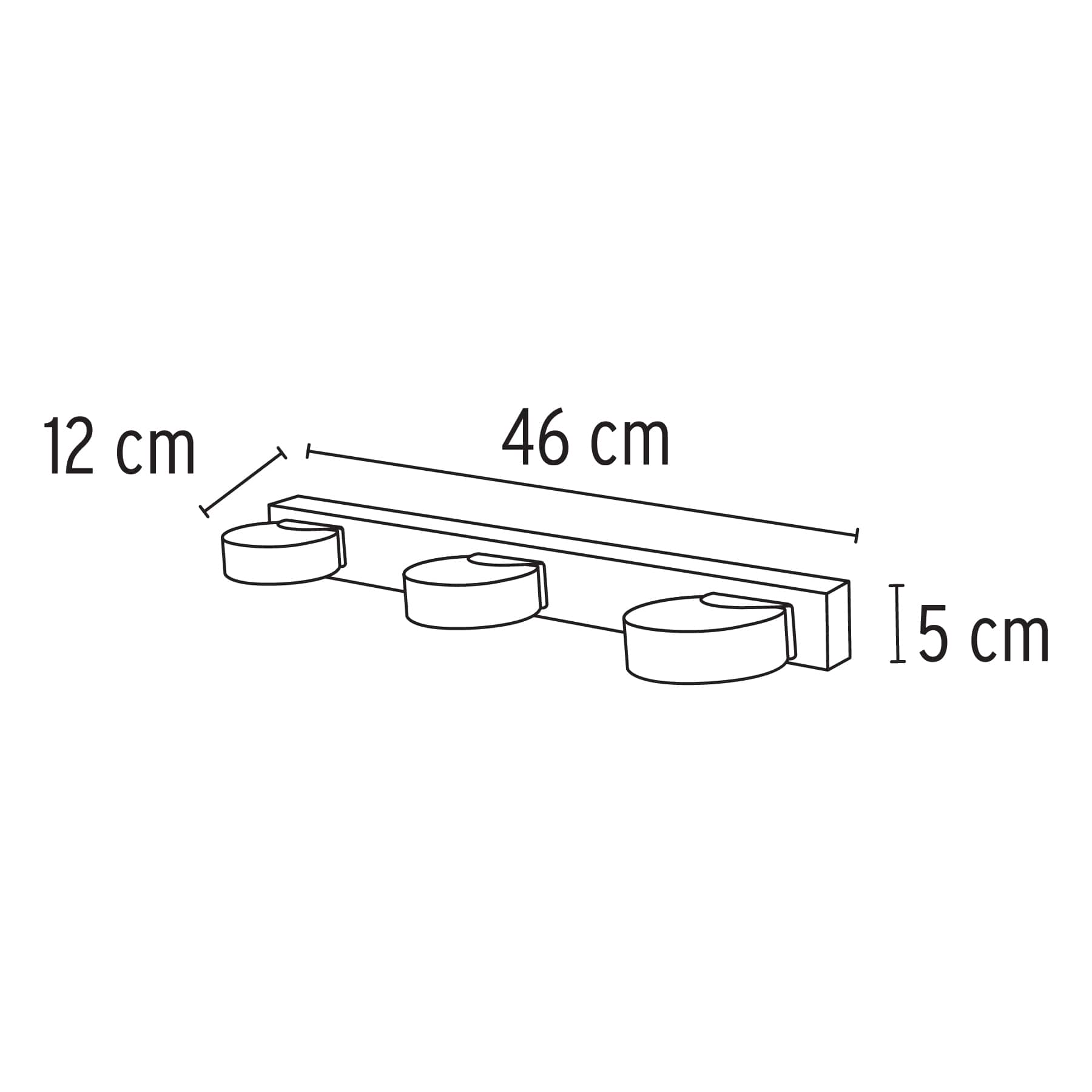 Arbotante decorativo de LED 10 W con 3 spots para baño