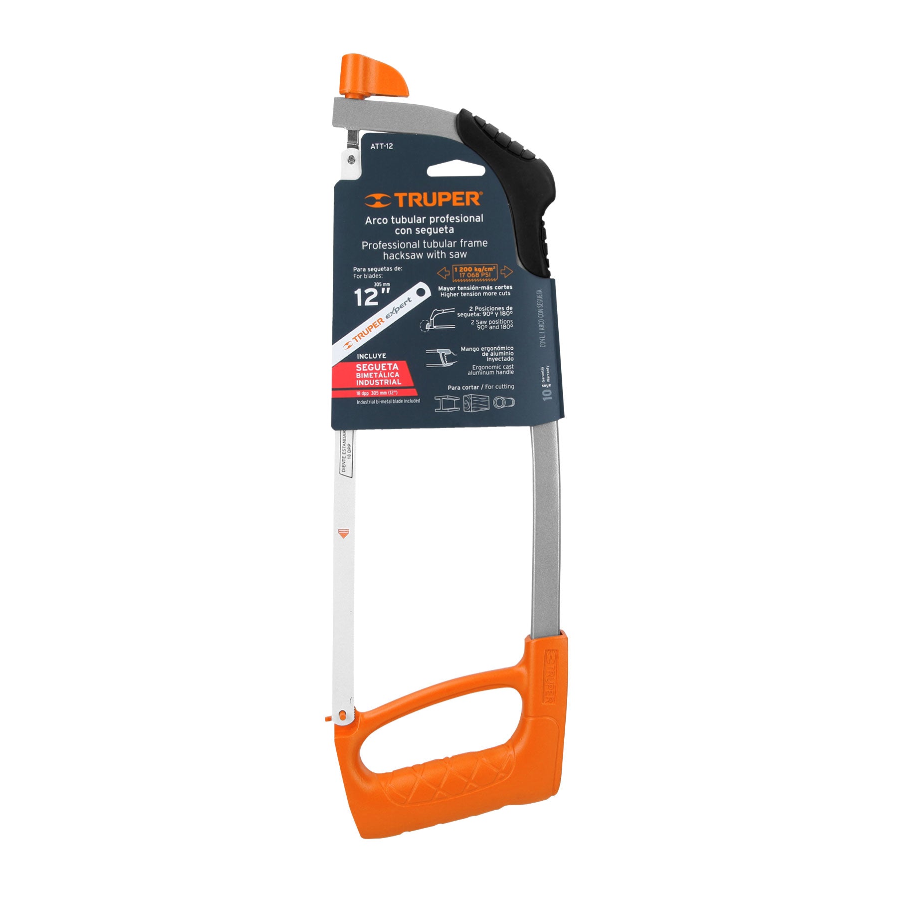 Arco 12" profesional tubular de acero para segueta, Truper