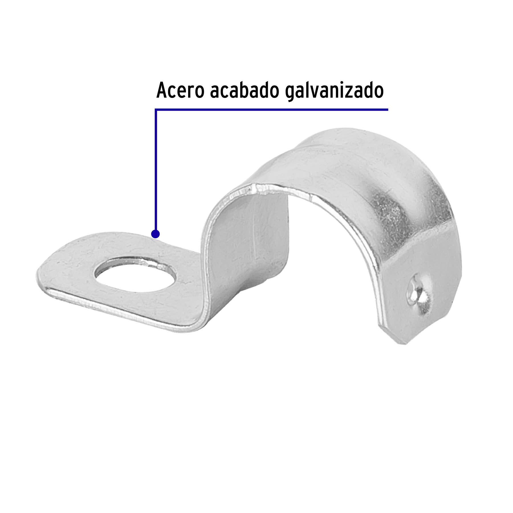 Bolsa con 10 abrazaderas 1/2" tipo uña para tubo, Volteck