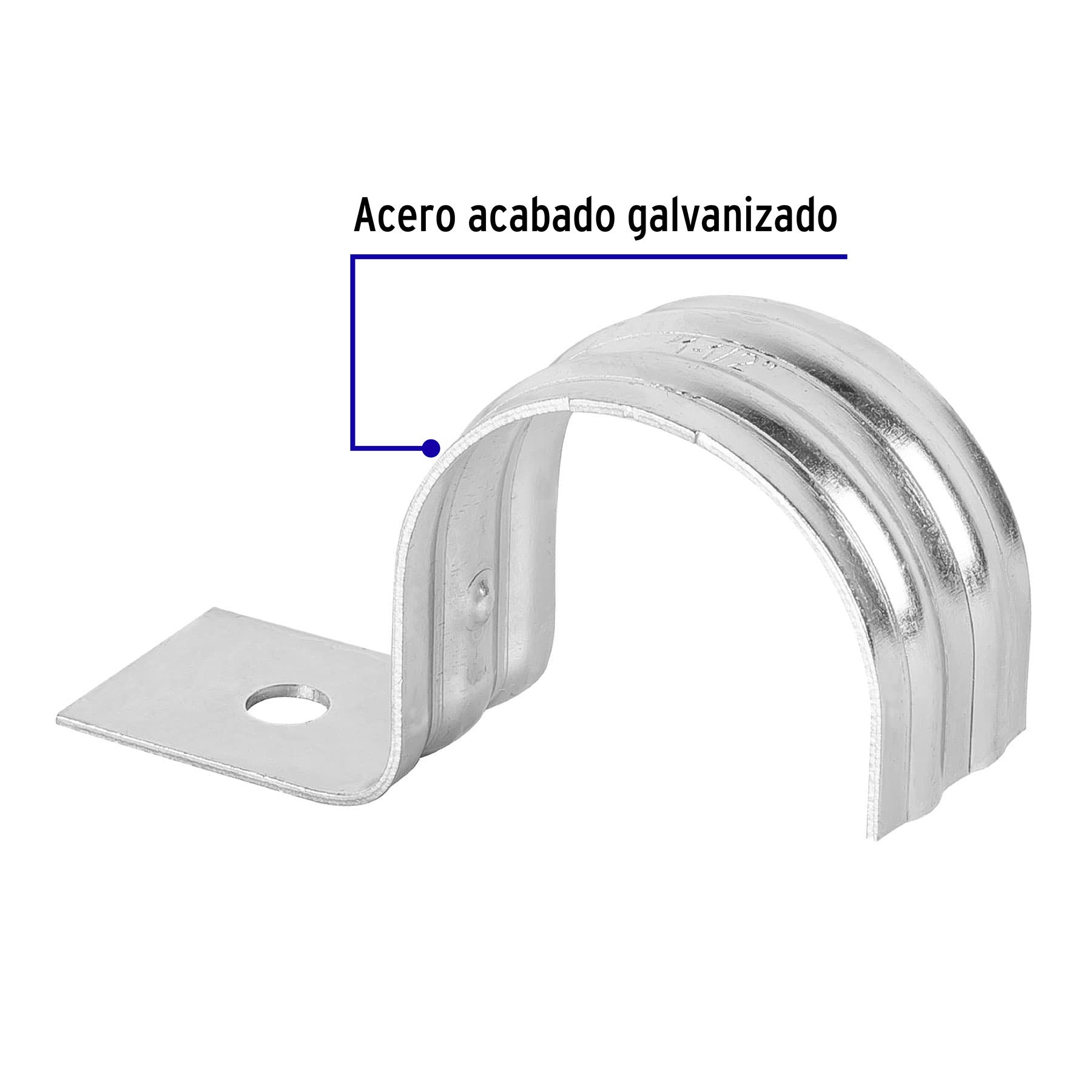 Bolsa con 5 abrazaderas 1-1/2" tipo uña para tubo, Volteck