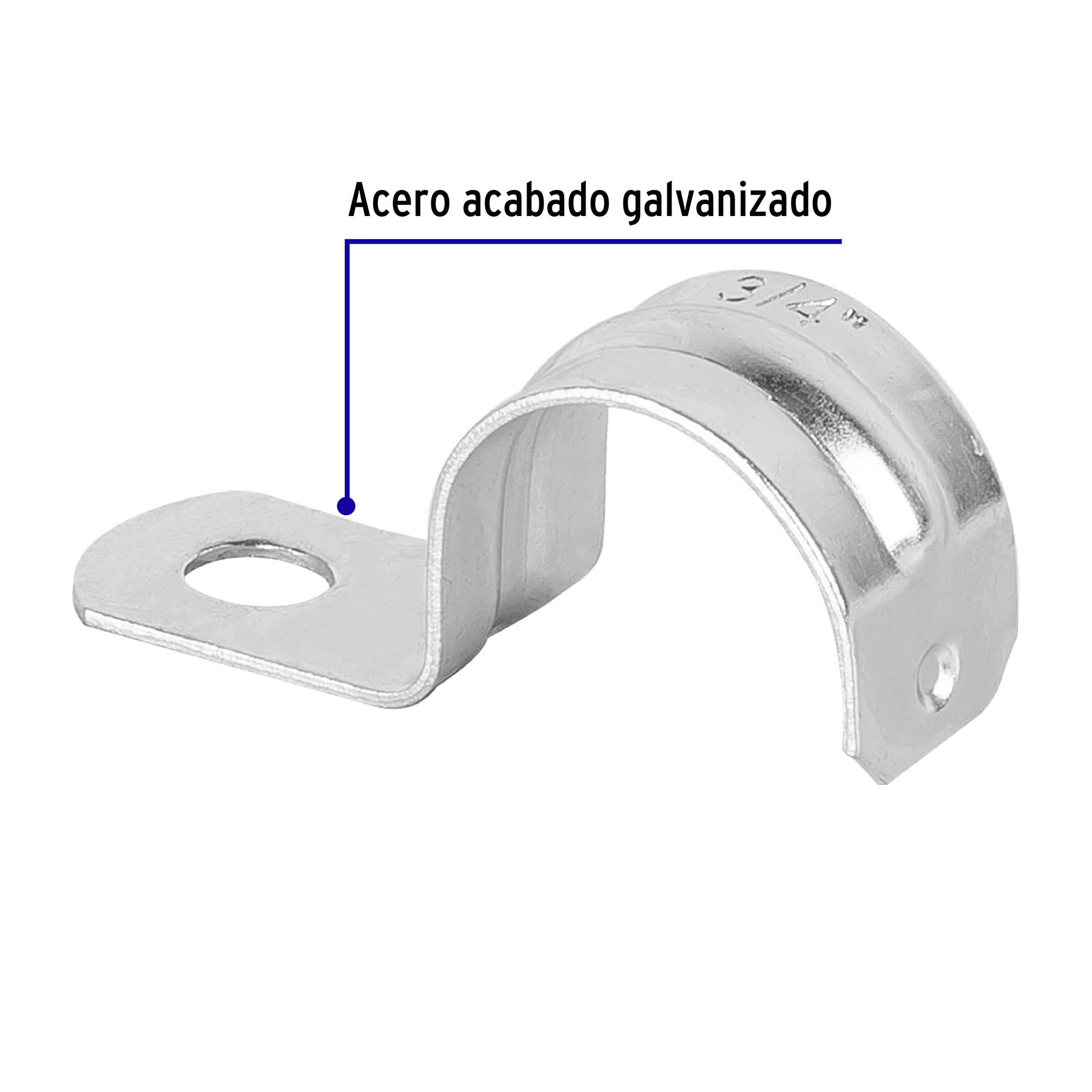 Bolsa con 10 abrazaderas 3/4" tipo uña para tubo, Volteck