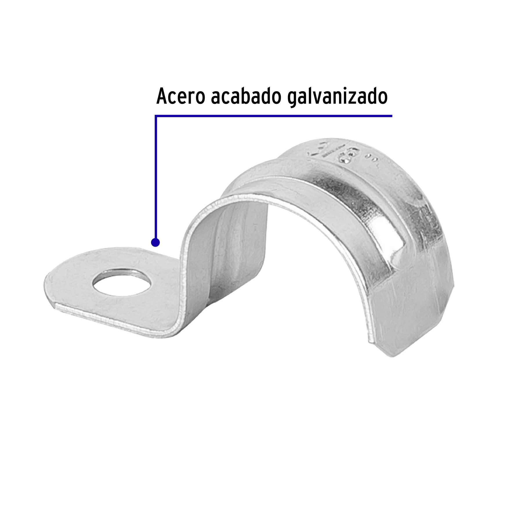 Bolsa con 10 abrazaderas 3/8" tipo uña para tubo, Volteck