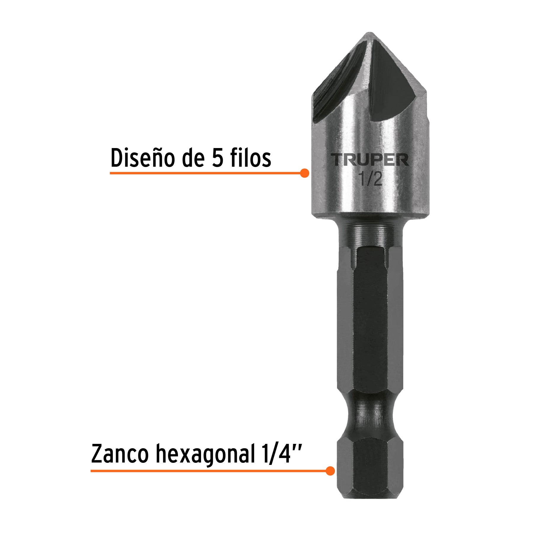 Avellanador HSS cambio rápido 1/2", Truper