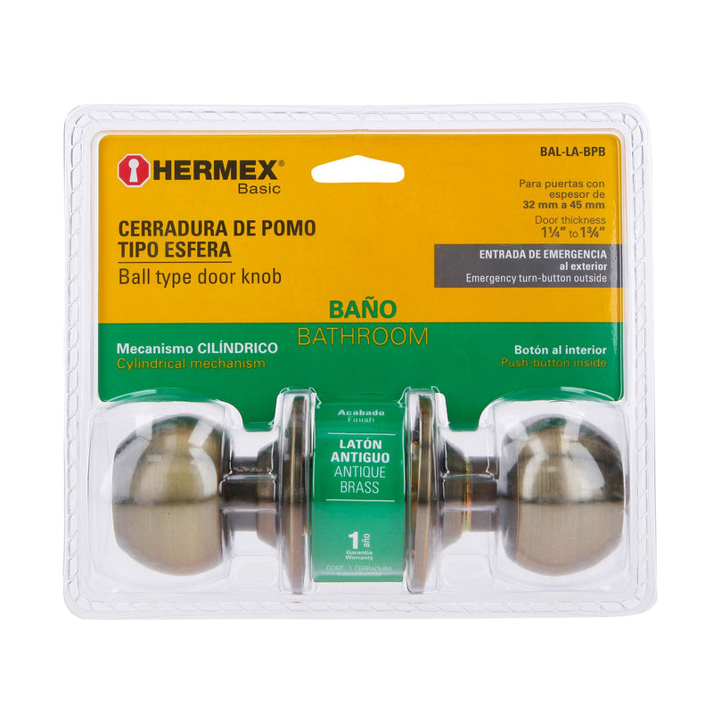 Cerradura esfera cilíndrico,  baño,  antiguo,  blíster,  Basic