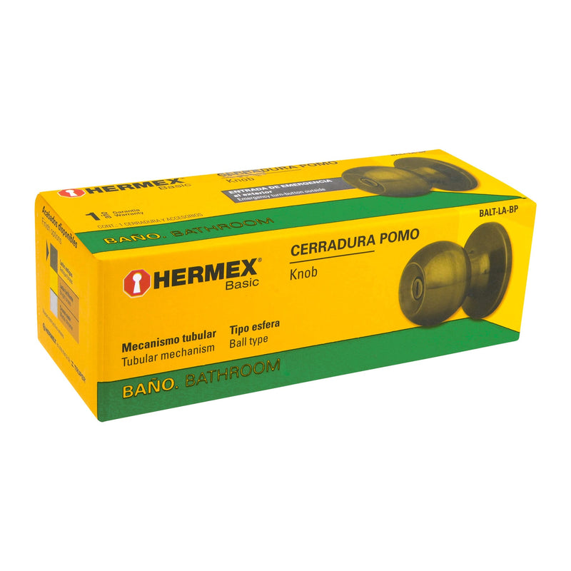 Cerradura tipo esfera,  tubular,  baño,  antiguo,  Hermex Basic