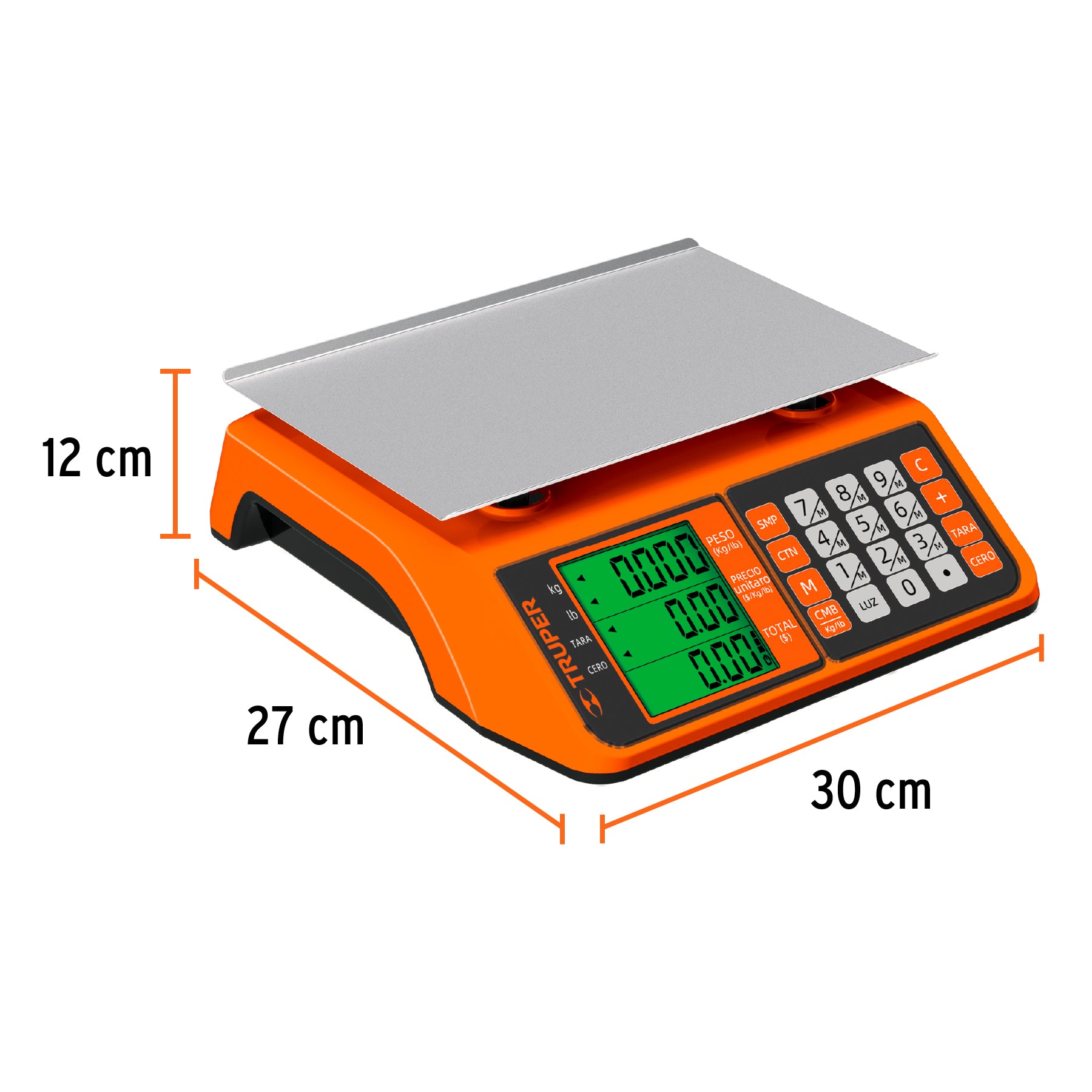 Báscula electrónica multifunciones 20 kg, Truper