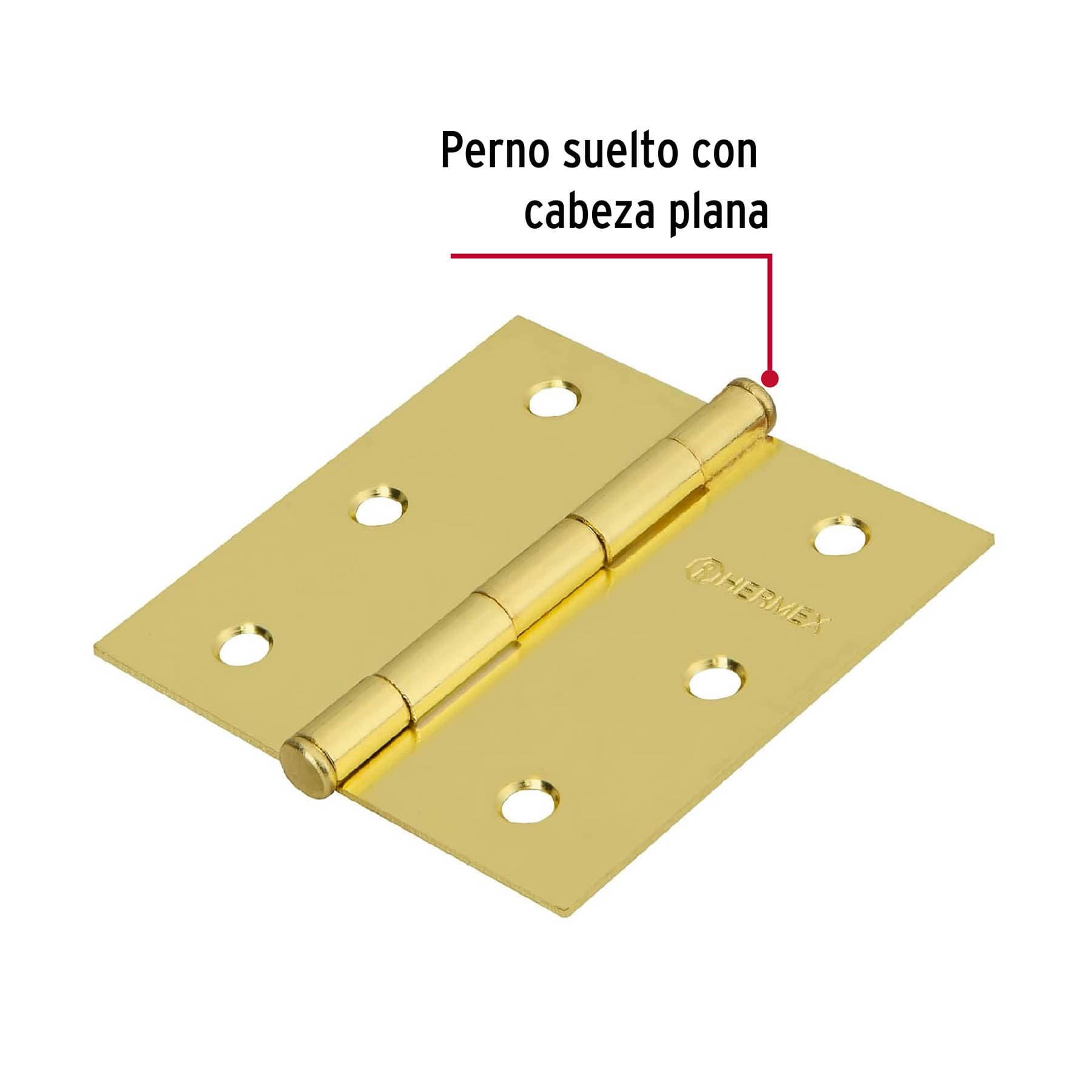 Bolsa con 2 bisagras cuadradas 3", latonado, Hermex BASIC