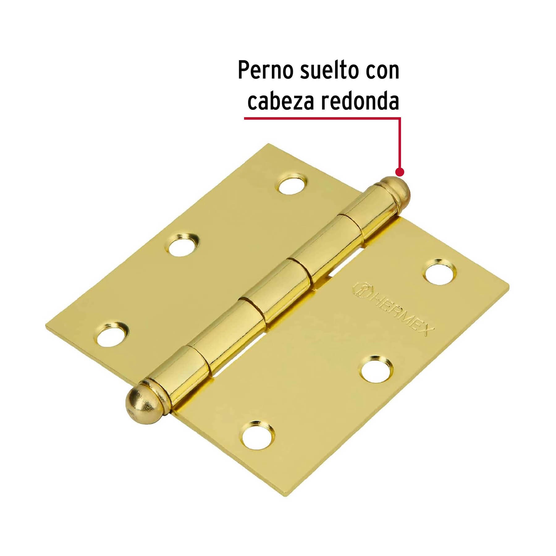 Bolsa con 2 bisagras cuadradas 3-1/2" latonado,cabeza redonda