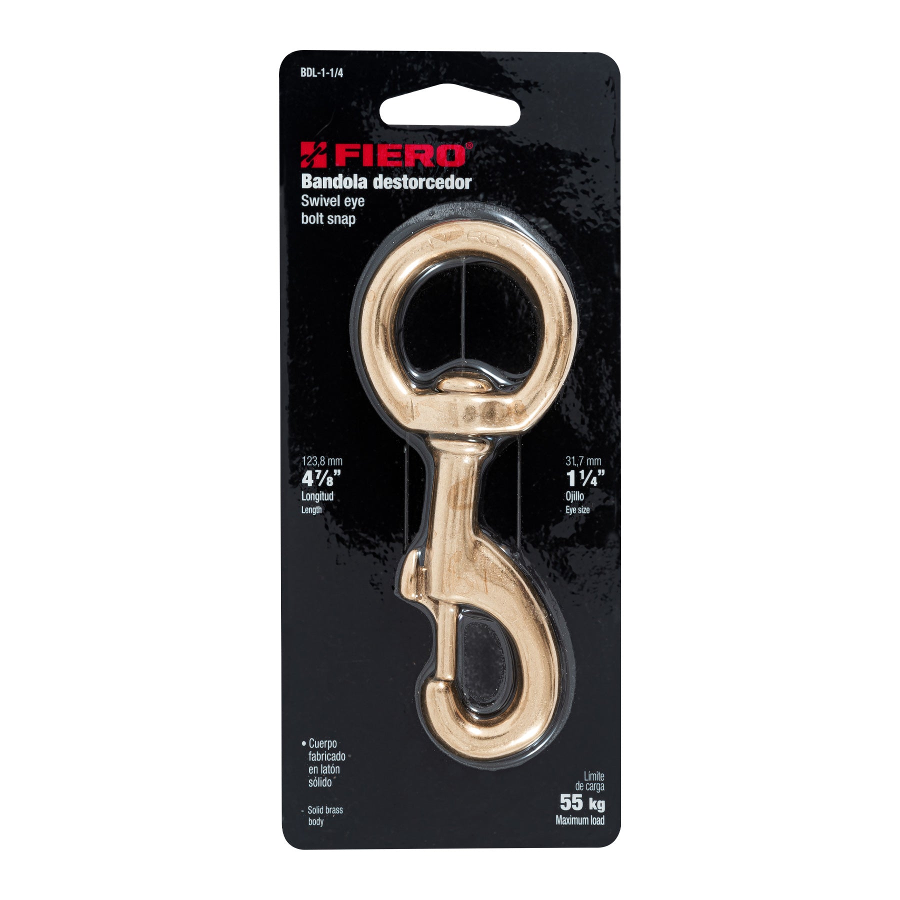 Bandola destorcedora de latón 1-1/4", Fiero